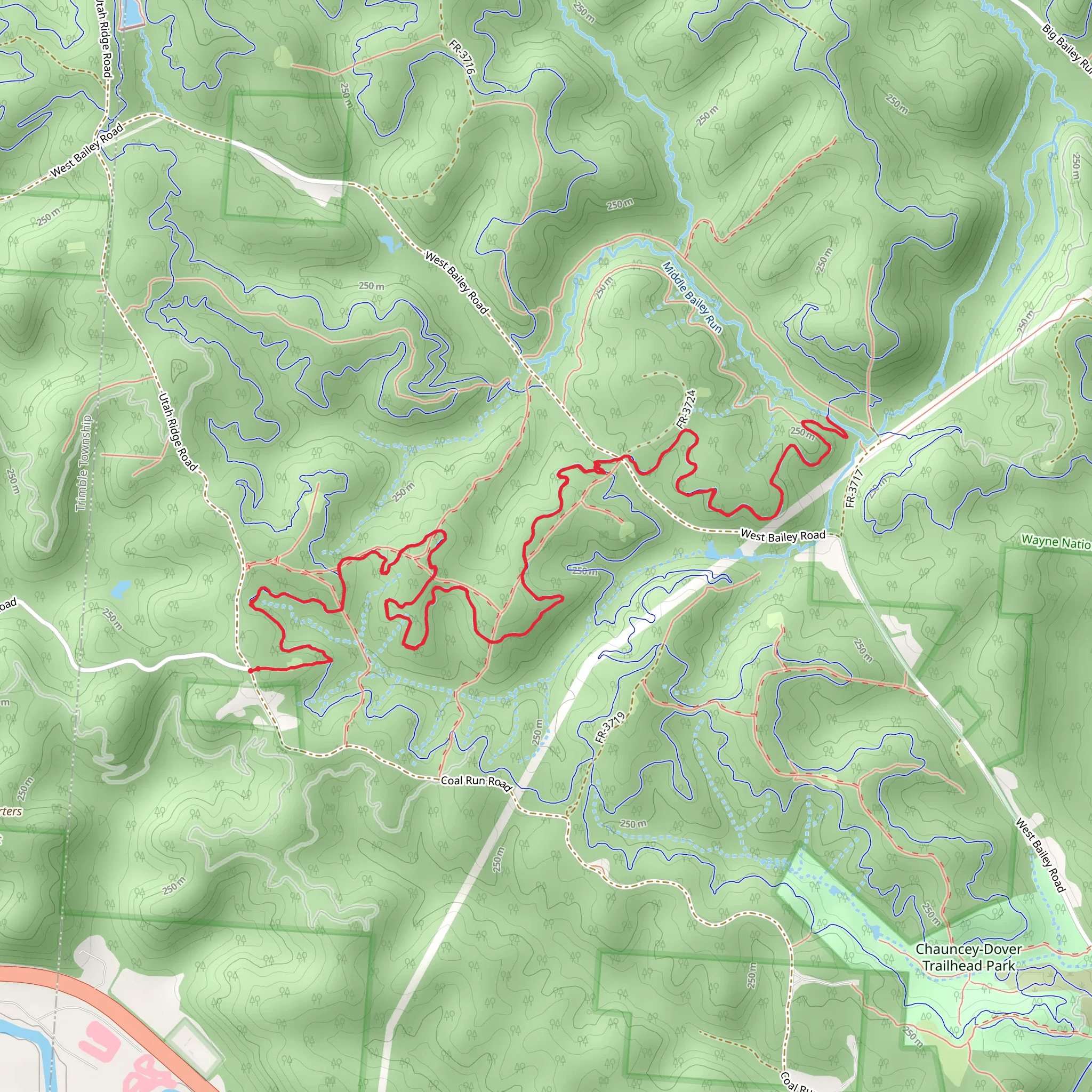 Wild Turkey Trail via Tipple Top Trail mobile static map