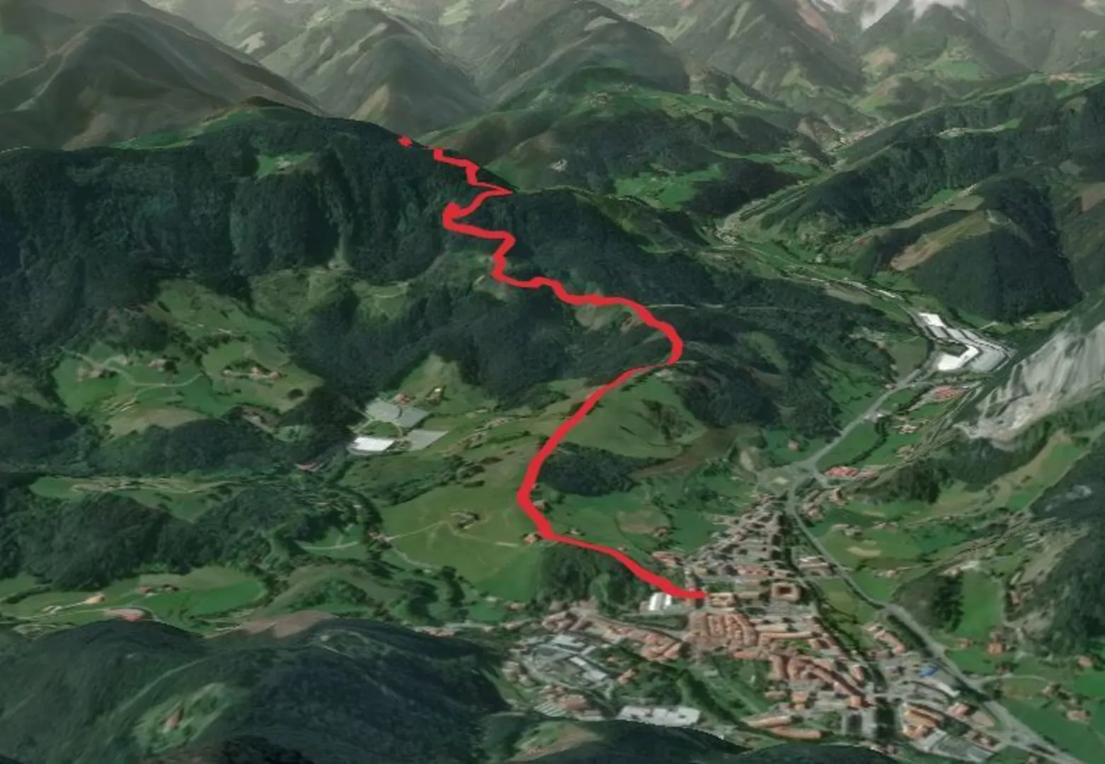 An image depicting the trail Iparragirre Variant PR BI 24 -1 and its surrounding area.