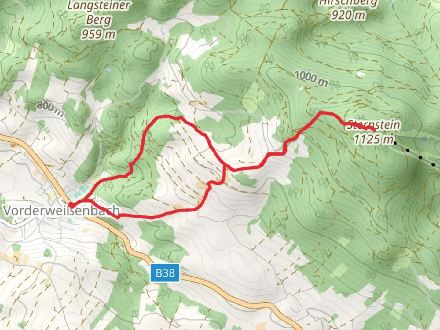 An image depicting the trail Sternsteinweg - 24 and its surrounding area.