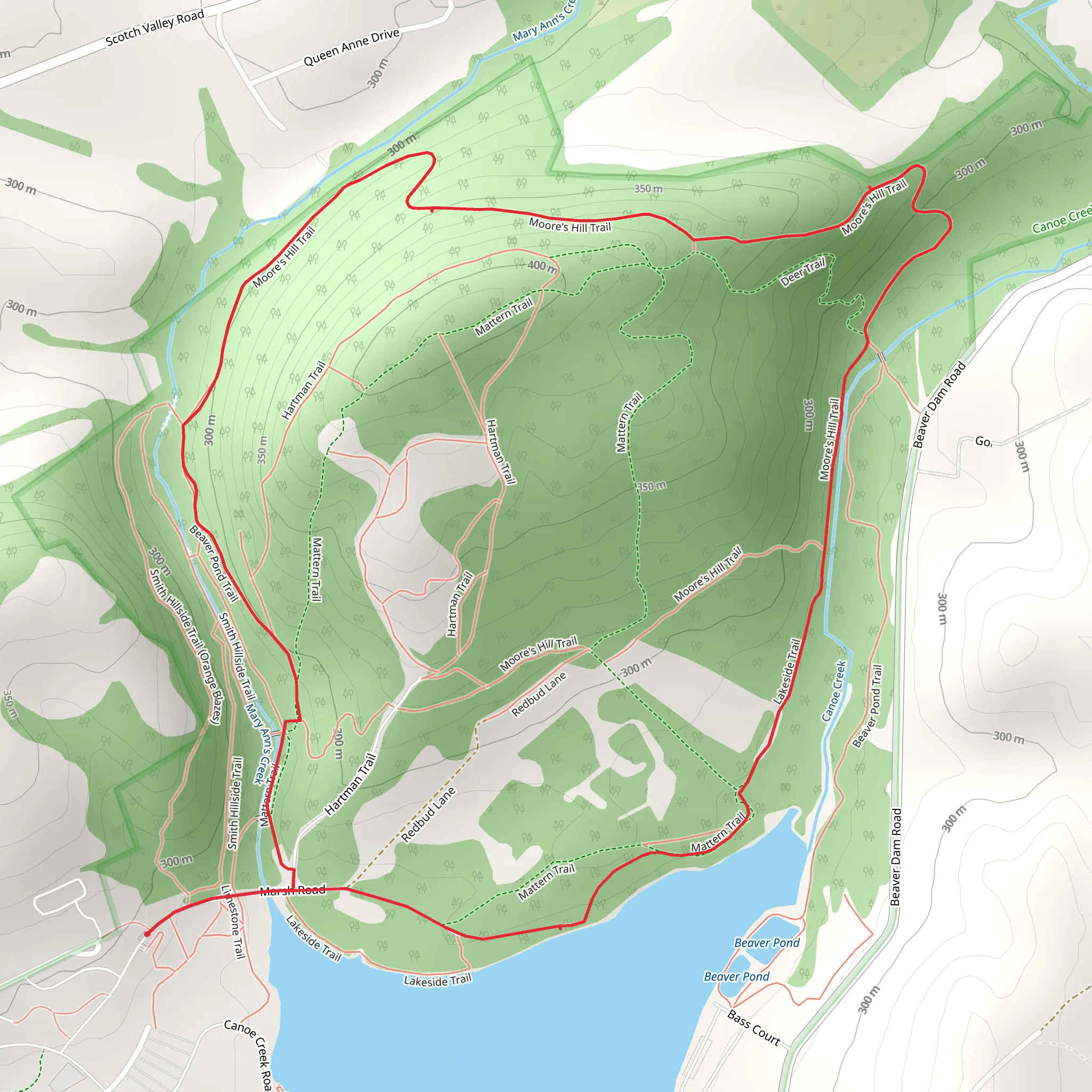 Canoe Creek and Lake Loop mobile static map