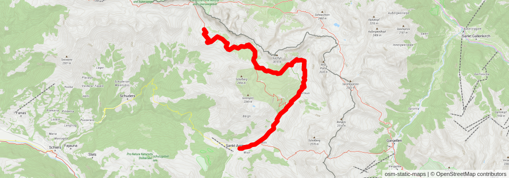 Prättigauer Höhenweg stage 4 Map