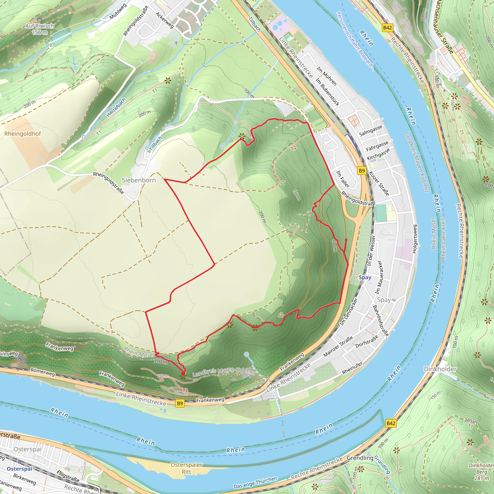 Muttergotteskopf, Siebenborn and Rehinbogen Loop mobile static map