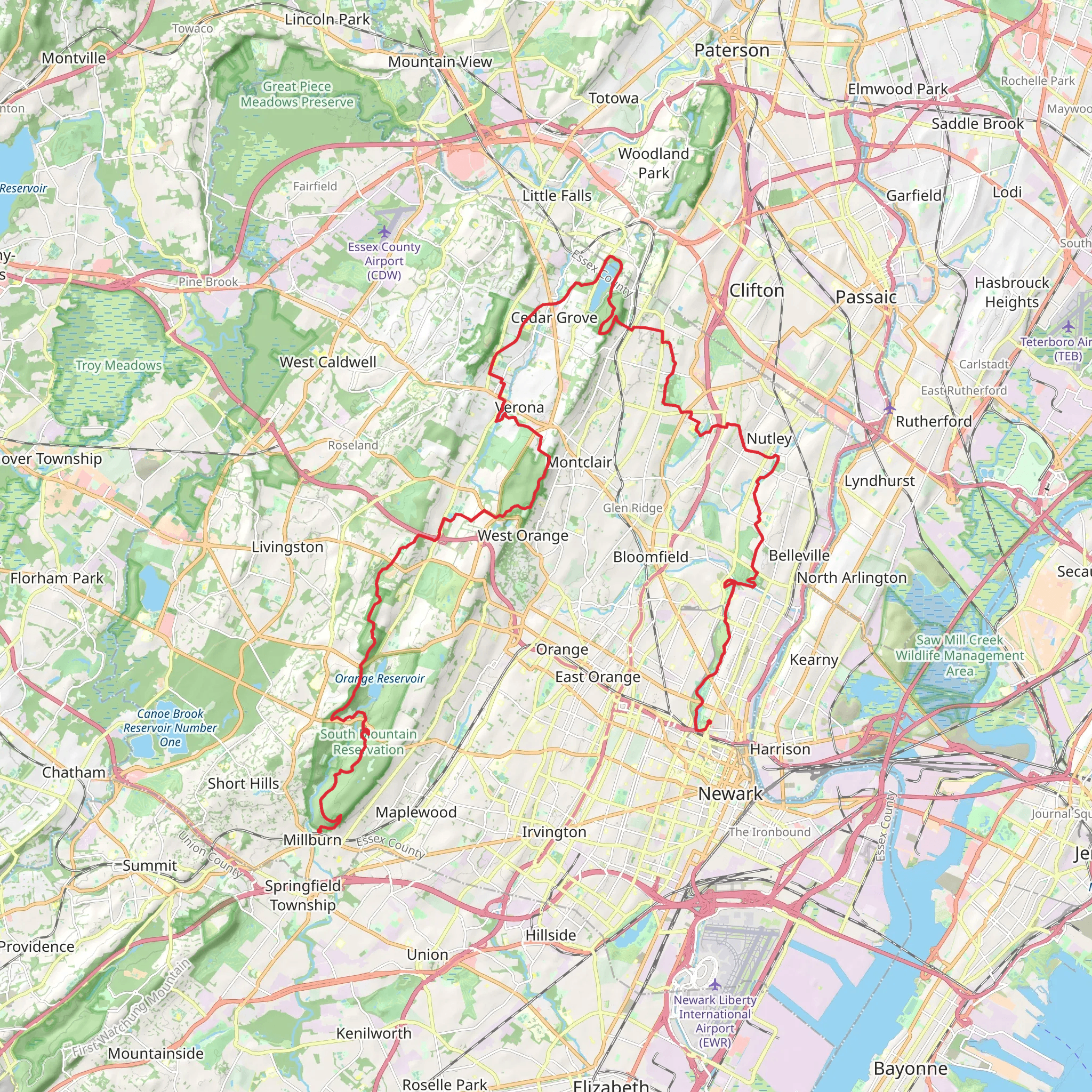 Lenape Trail mobile static map