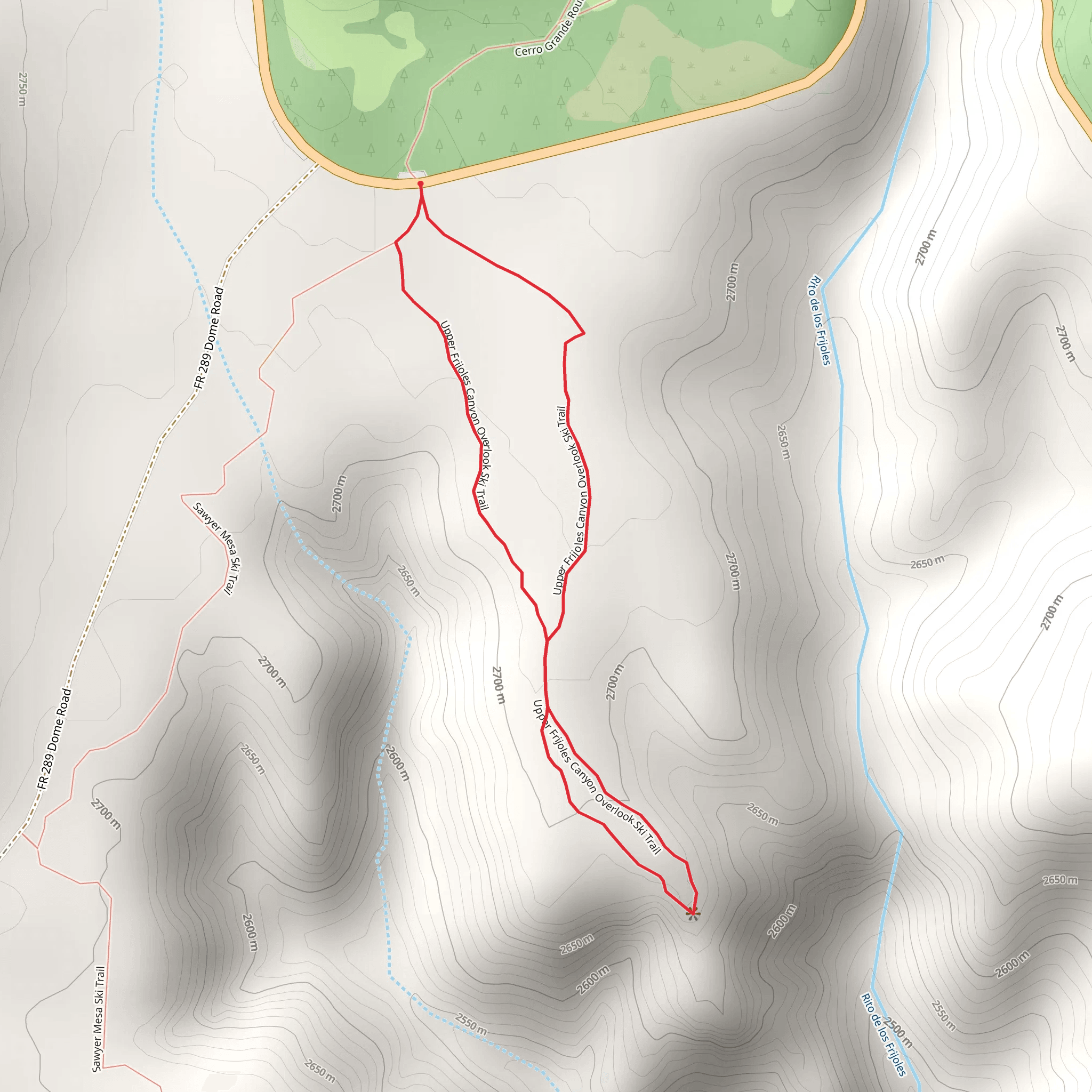 Upper Frijoles Canyon Overlook Loop Trail mobile static map