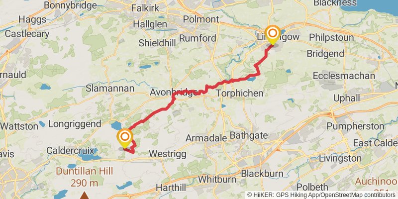 Motherwell to Forth Road Bridge via Ladywell stage 2 Map
