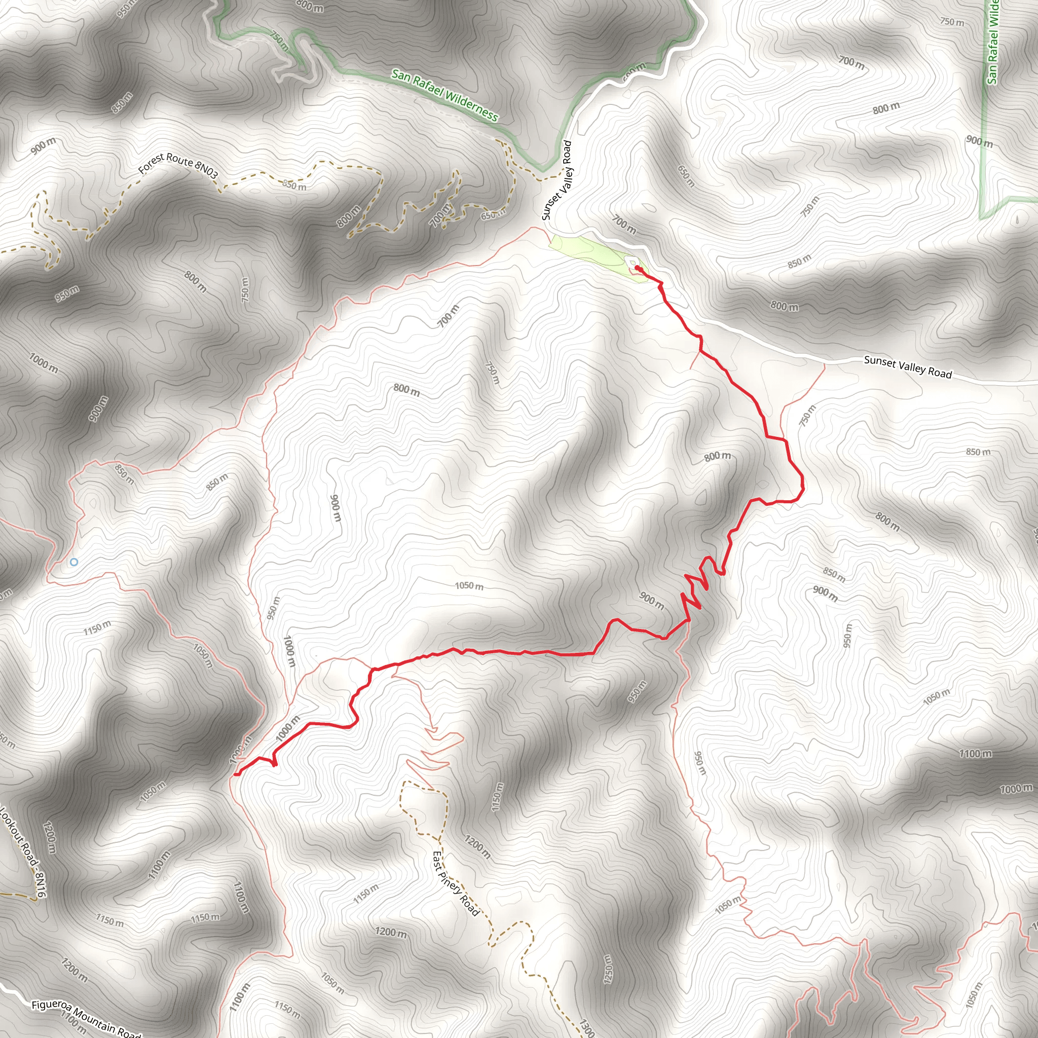 Munch Canyon Trail mobile static map