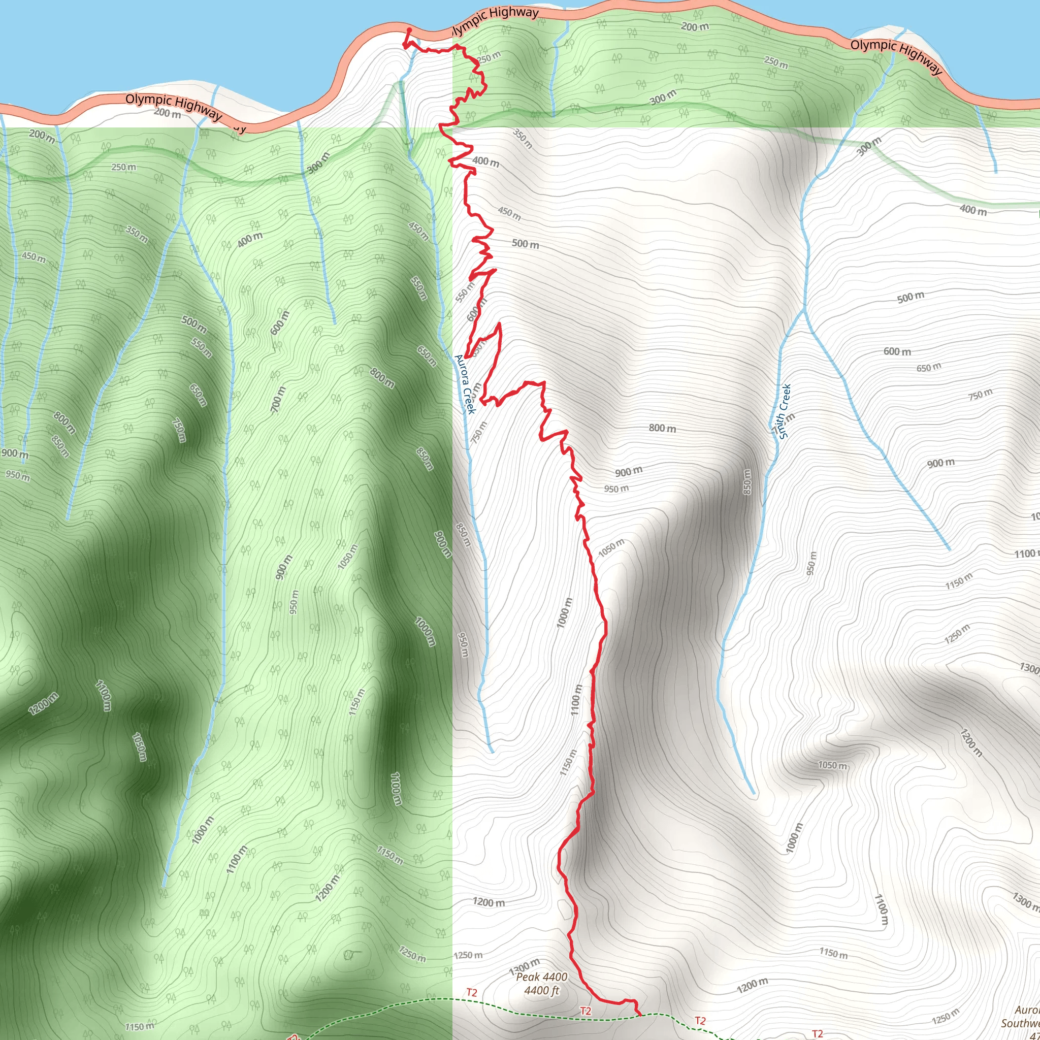 Aurora Creek Primitive Trail mobile static map