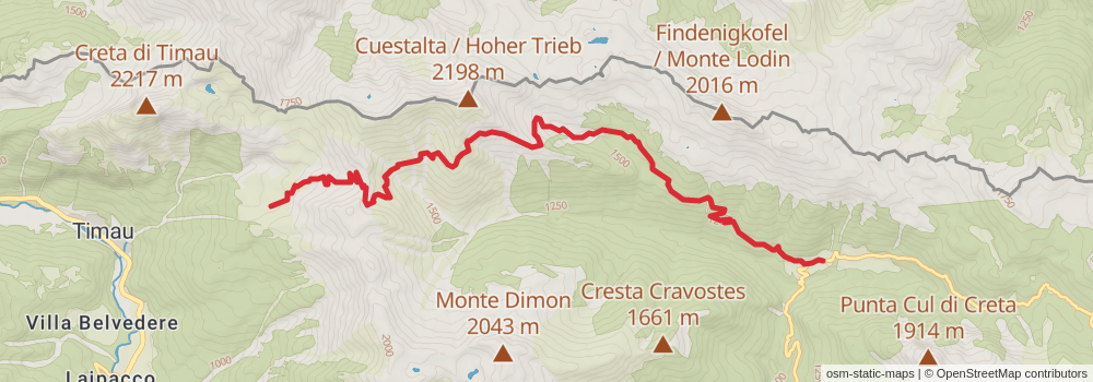 Sentiero Italia - Alps Section stage 25 Map