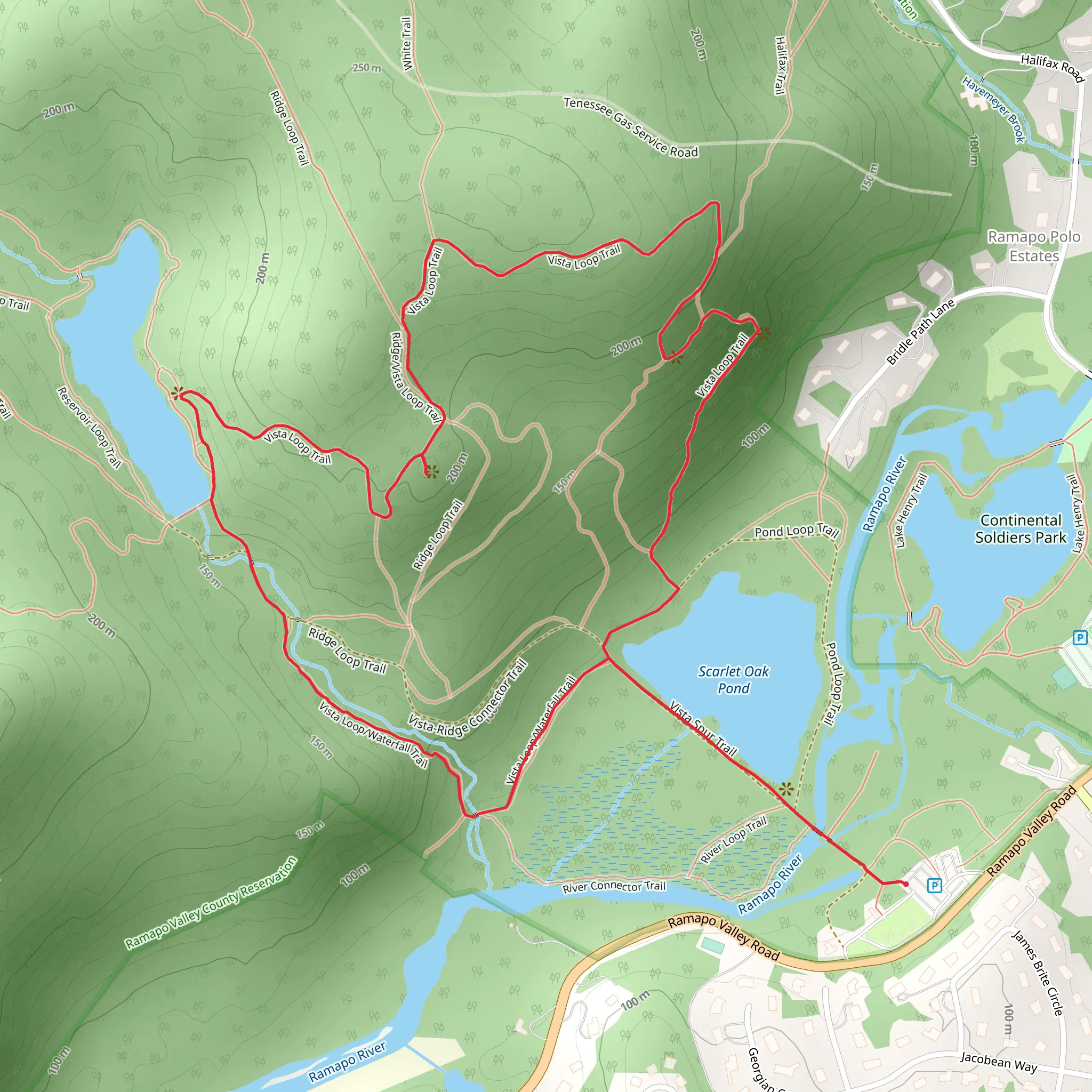 Vista Loop - Scarlet Oak Pond mobile static map