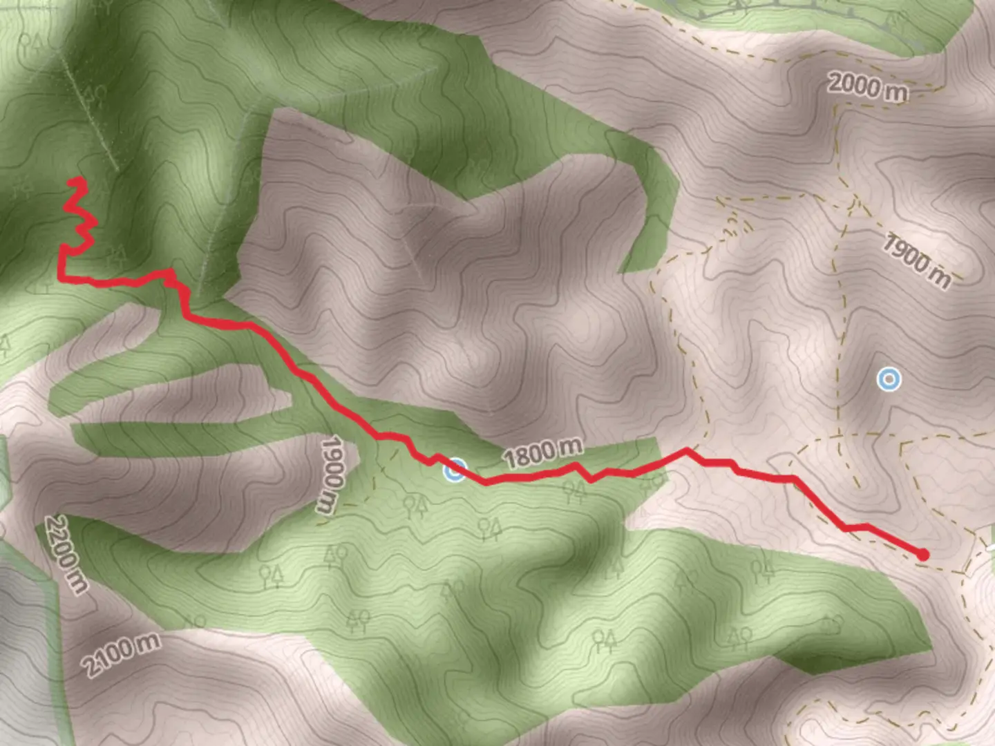 An image depicting the trail McClure Canyon Out and Back and its surrounding area.