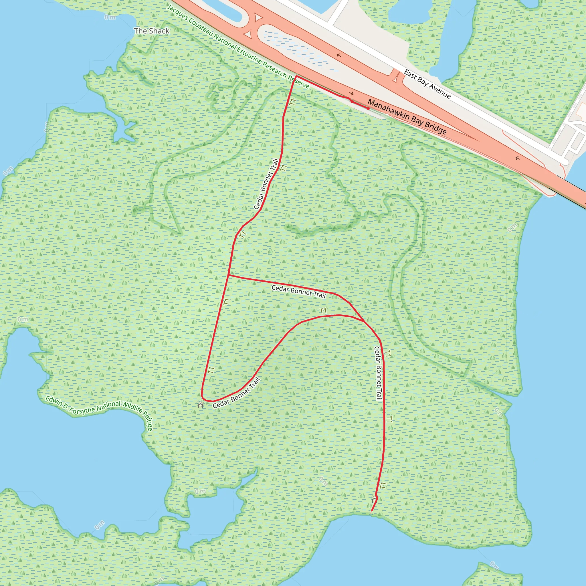 Cedar Bonnet Loop Trail mobile static map