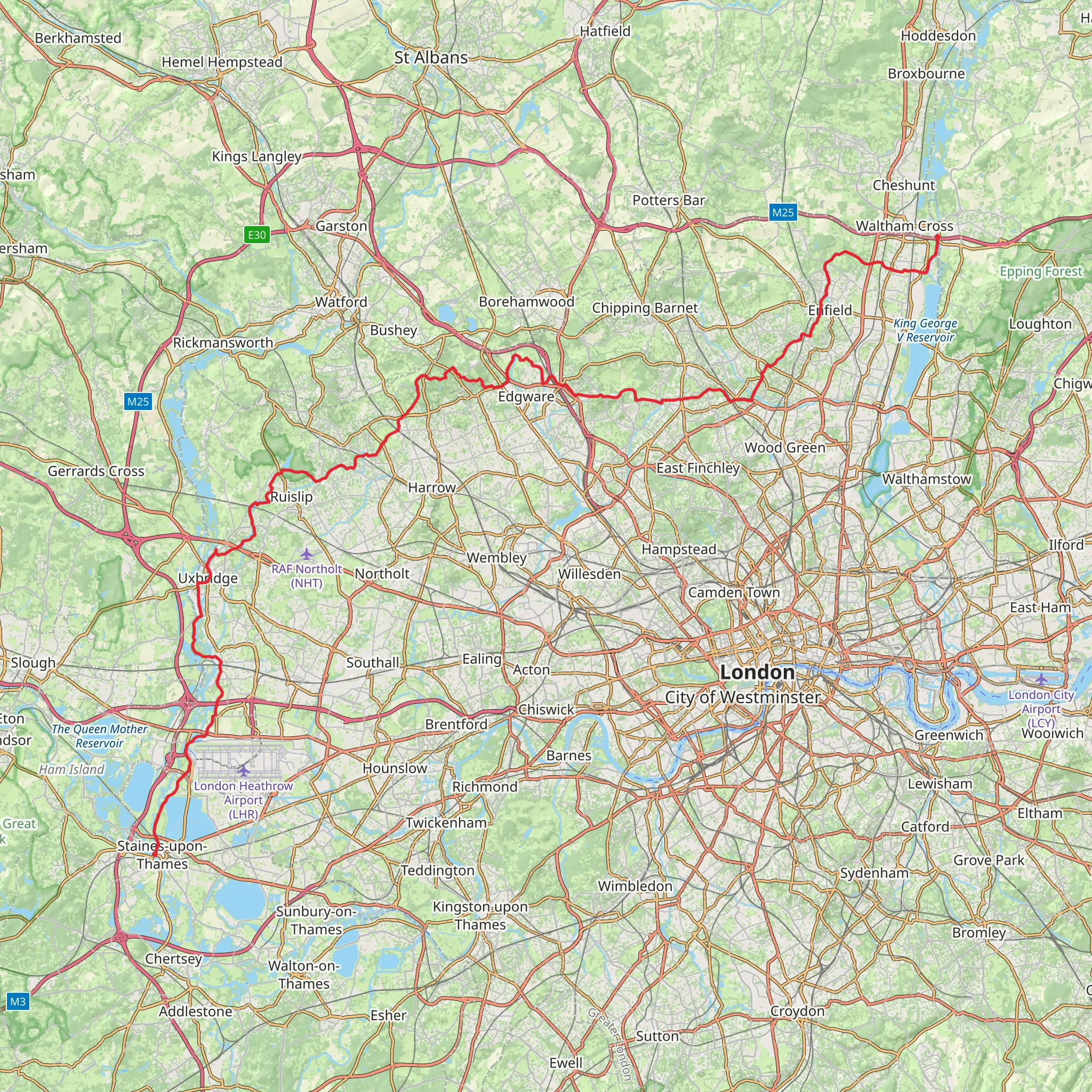 Middlesex Greenway mobile static map