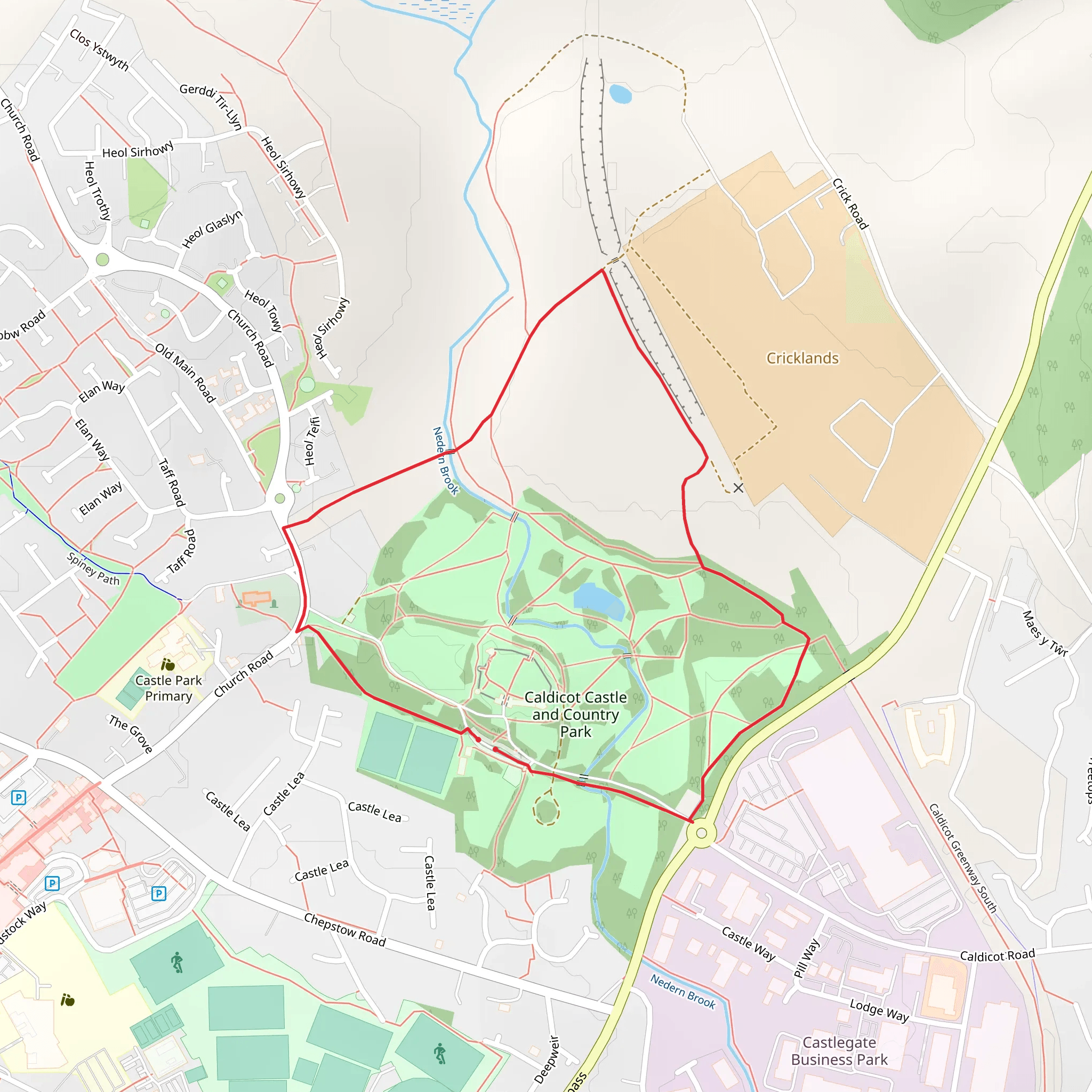 Caldicot Castle Loop mobile static map