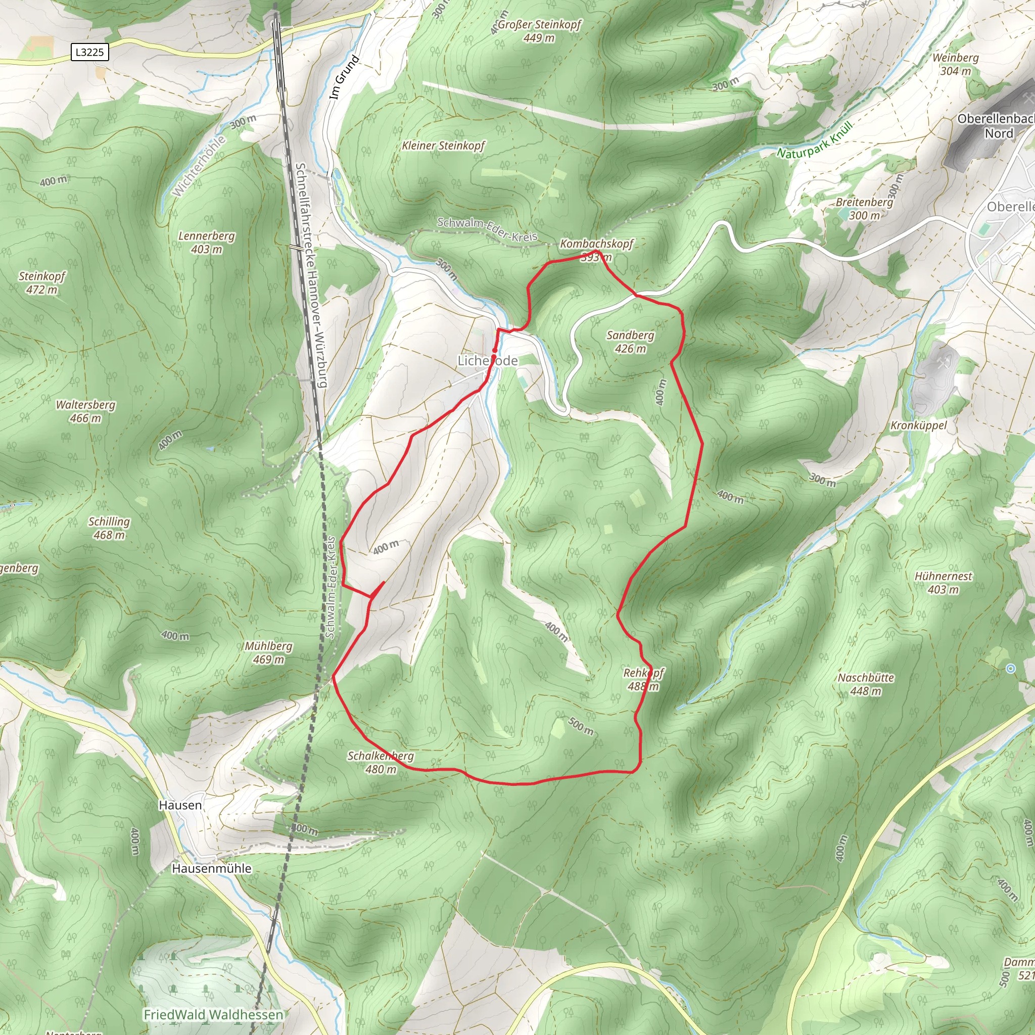 Kombachkopf and Rehkopf via Ludwigseckweg mobile static map