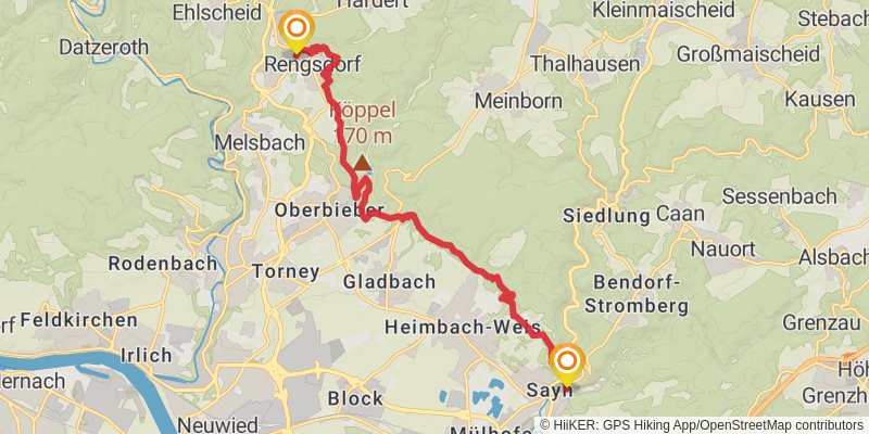 Rheinsteig stage 12 Map