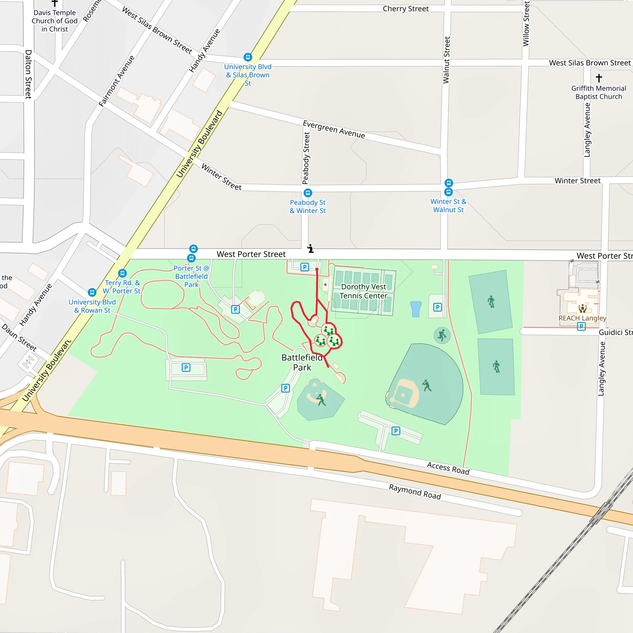 Battlefield Park Loop mobile static map