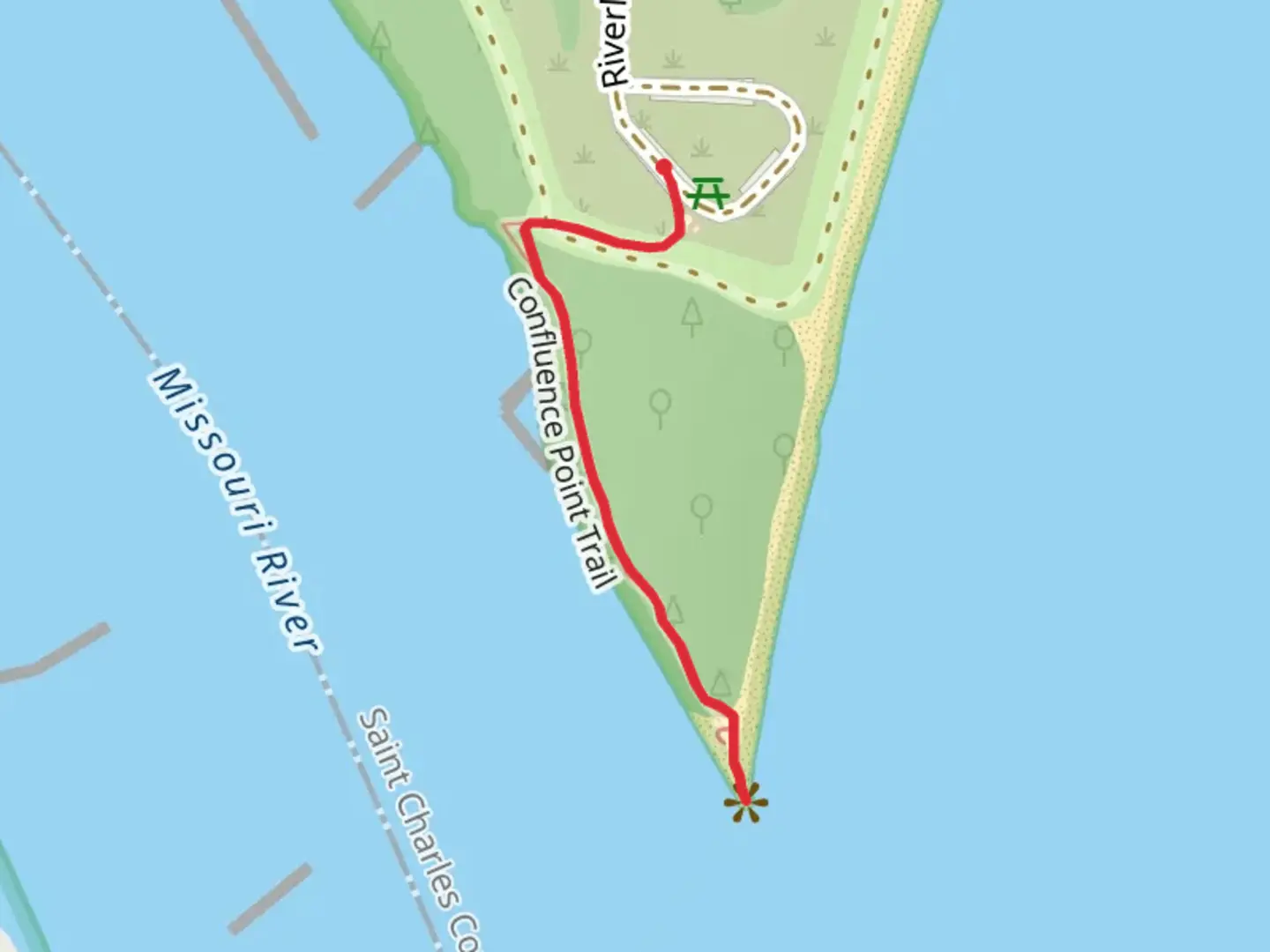 An image depicting the trail Confluence Point Trail and its surrounding area.