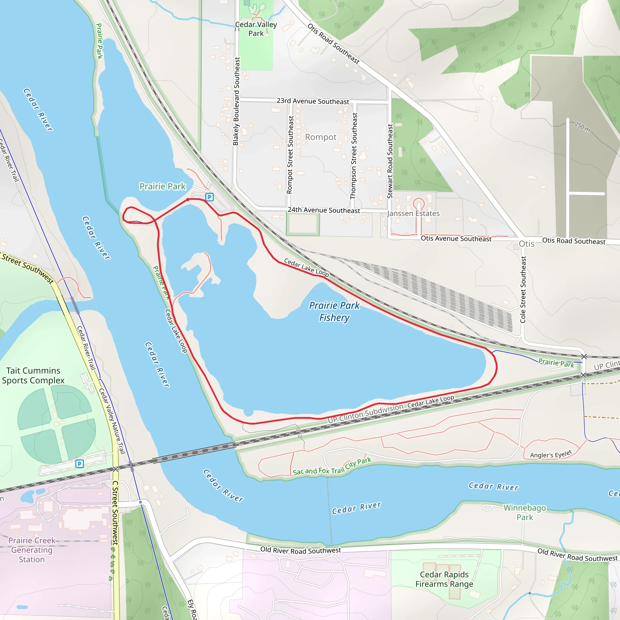 Prairie Park Fishery Loop mobile static map
