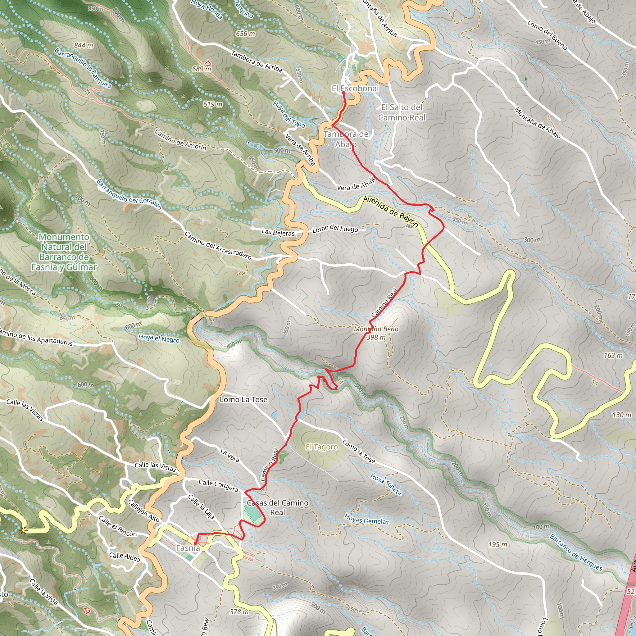 El Escobonal Royal Pathway - Fasnia SL TF 263 mobile static map