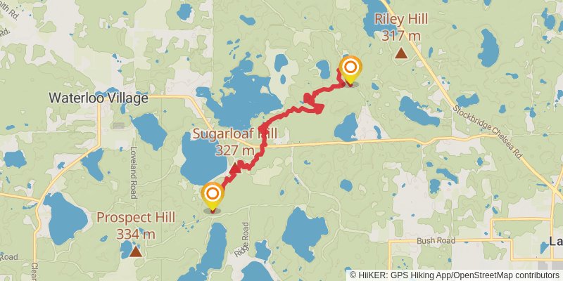 Waterloo-pickney Trail alt 1 Map
