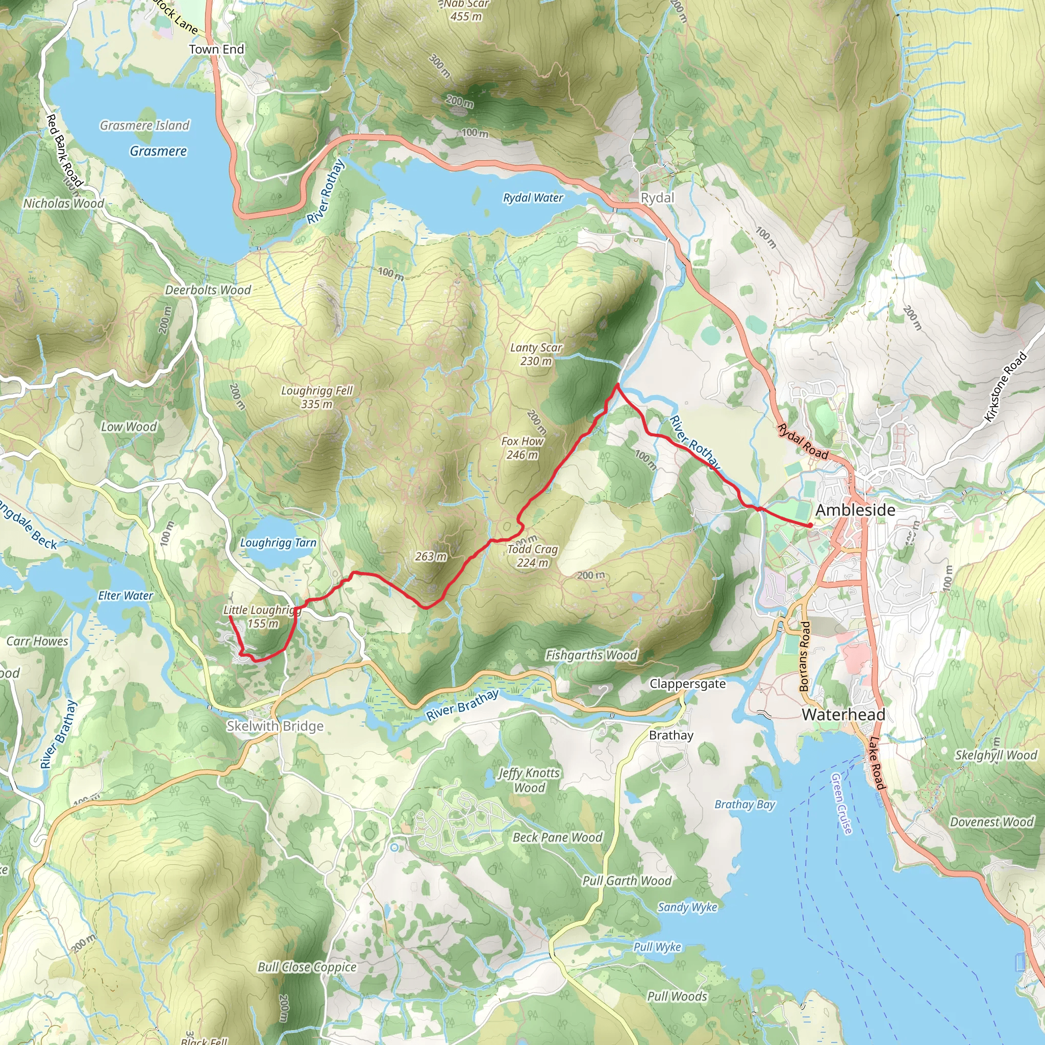 Cattle Grid and Little Loughrigg mobile static map