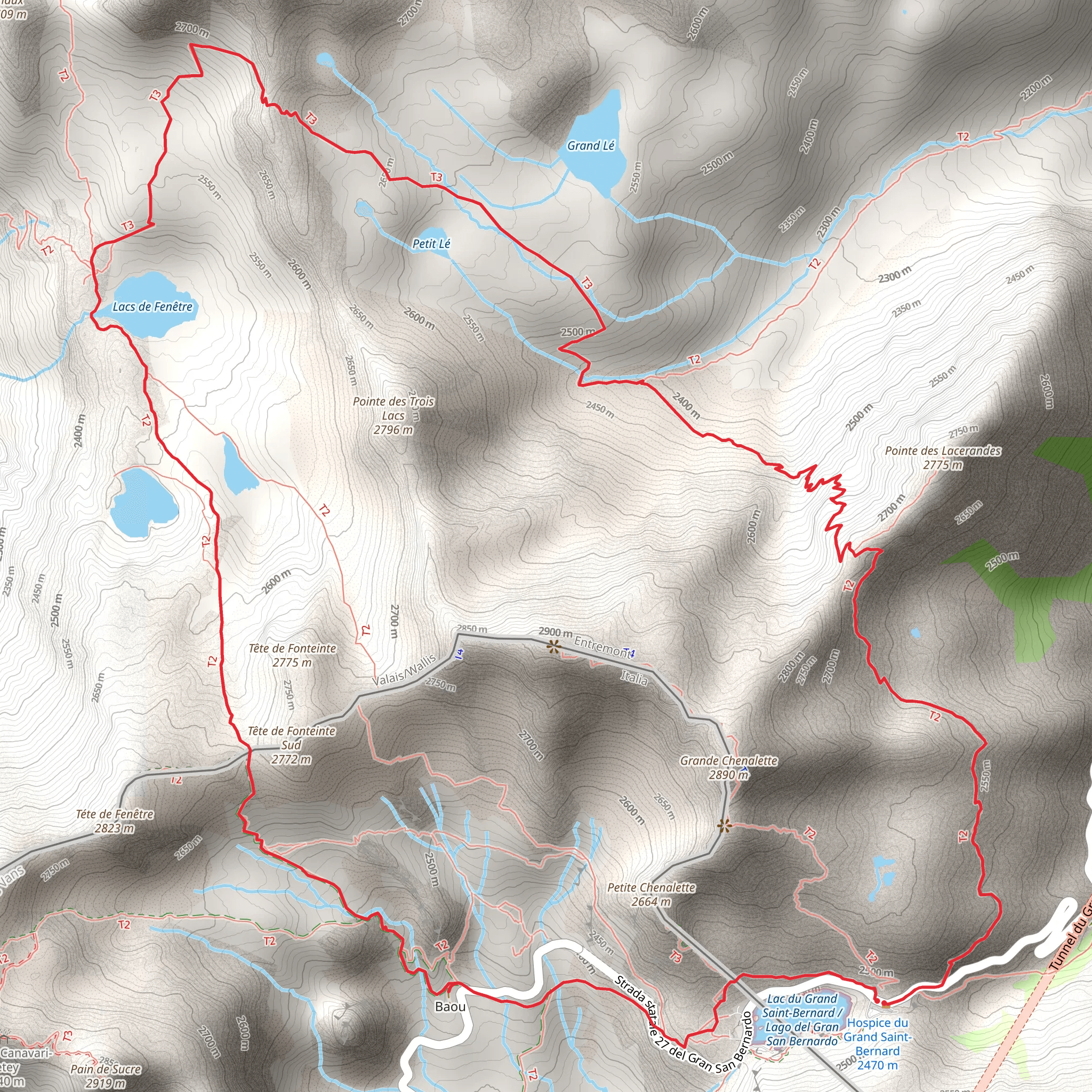 Les cols du Grand - St-Bernard mobile static map