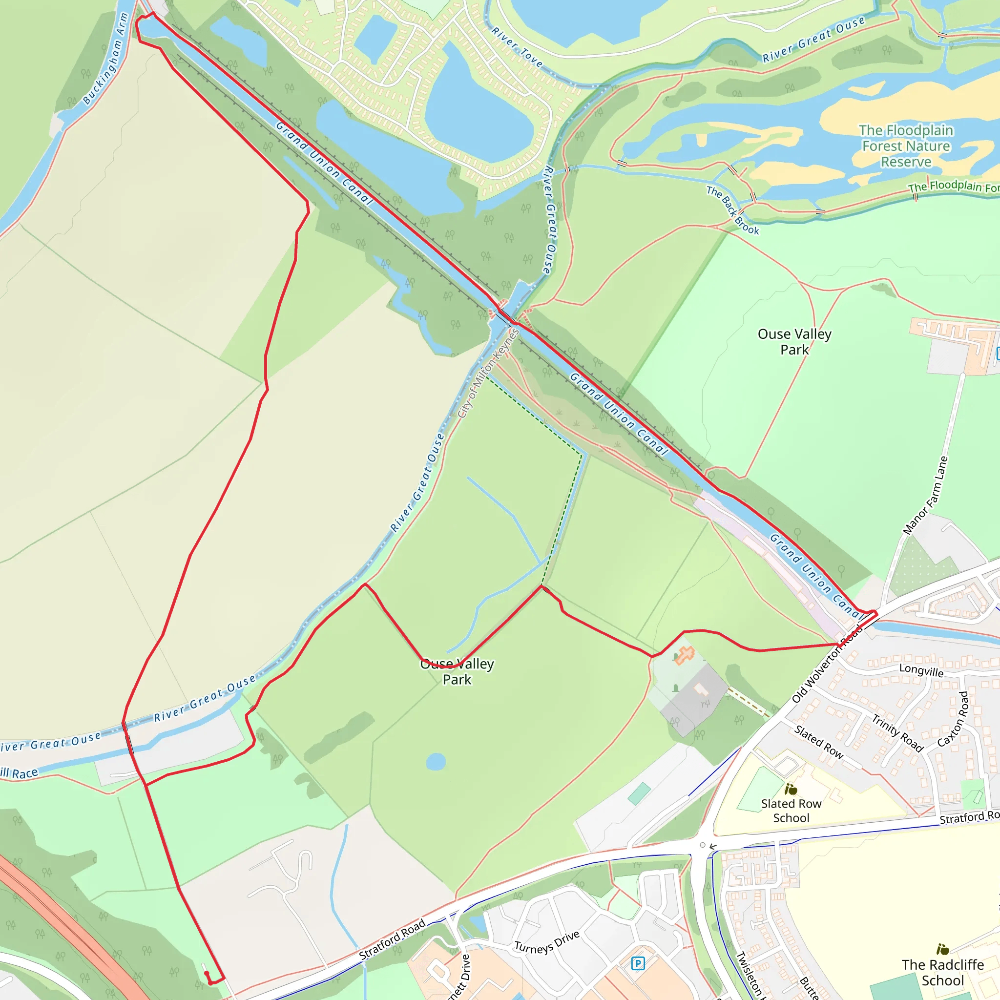 Ouse Valley Park Loop mobile static map