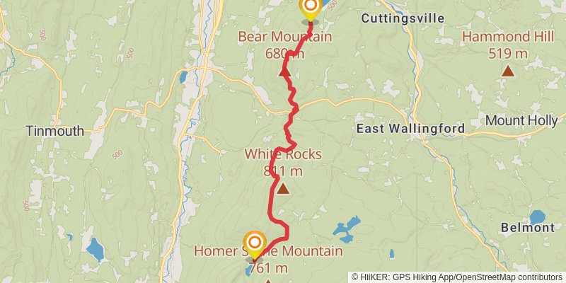 Vermont Long Trail stage 8 Map