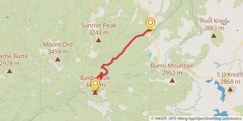 Baldy Peak via West Baldy Trail stage 2 Map