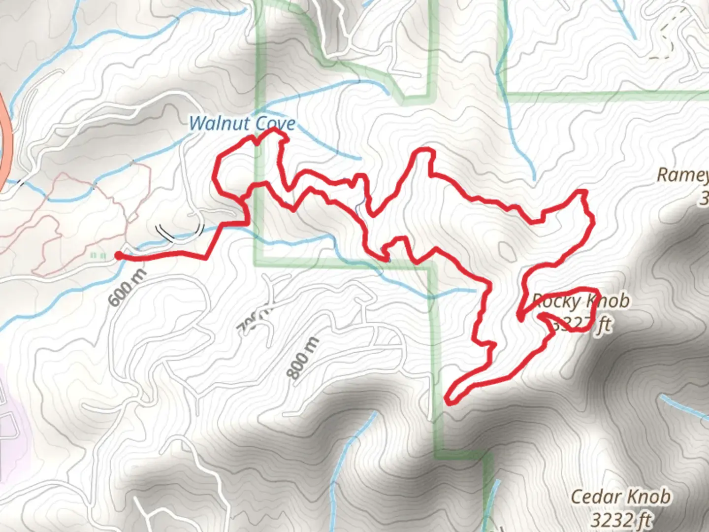 An image depicting the trail Rocky Knob Loop - Miller Trek and its surrounding area.