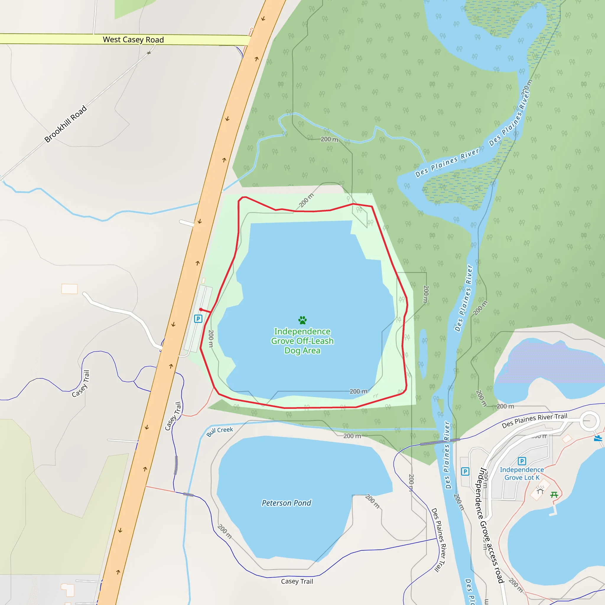 Independence Grove Park Loop mobile static map