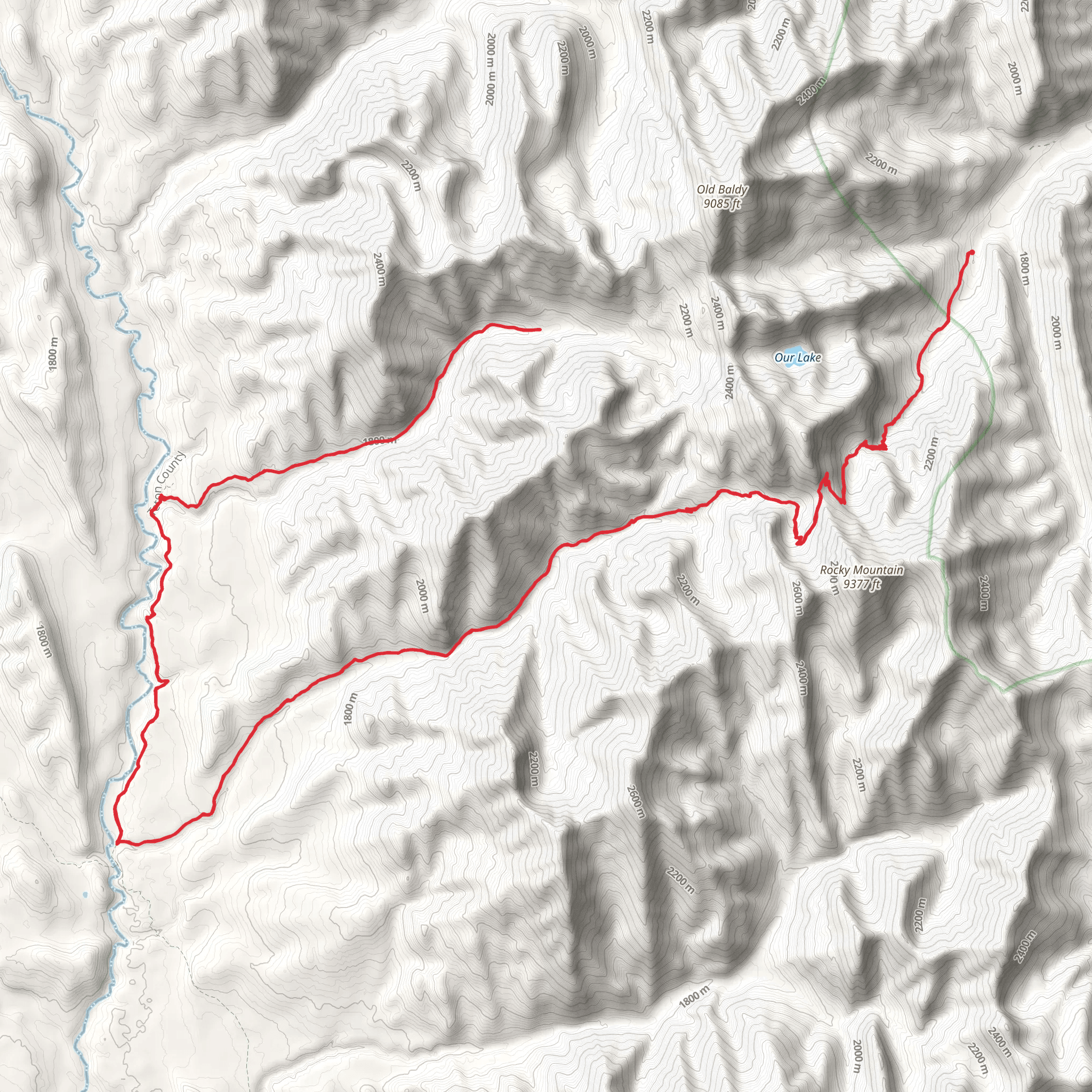 Ray Creek via Headquarters Creek Trail mobile static map