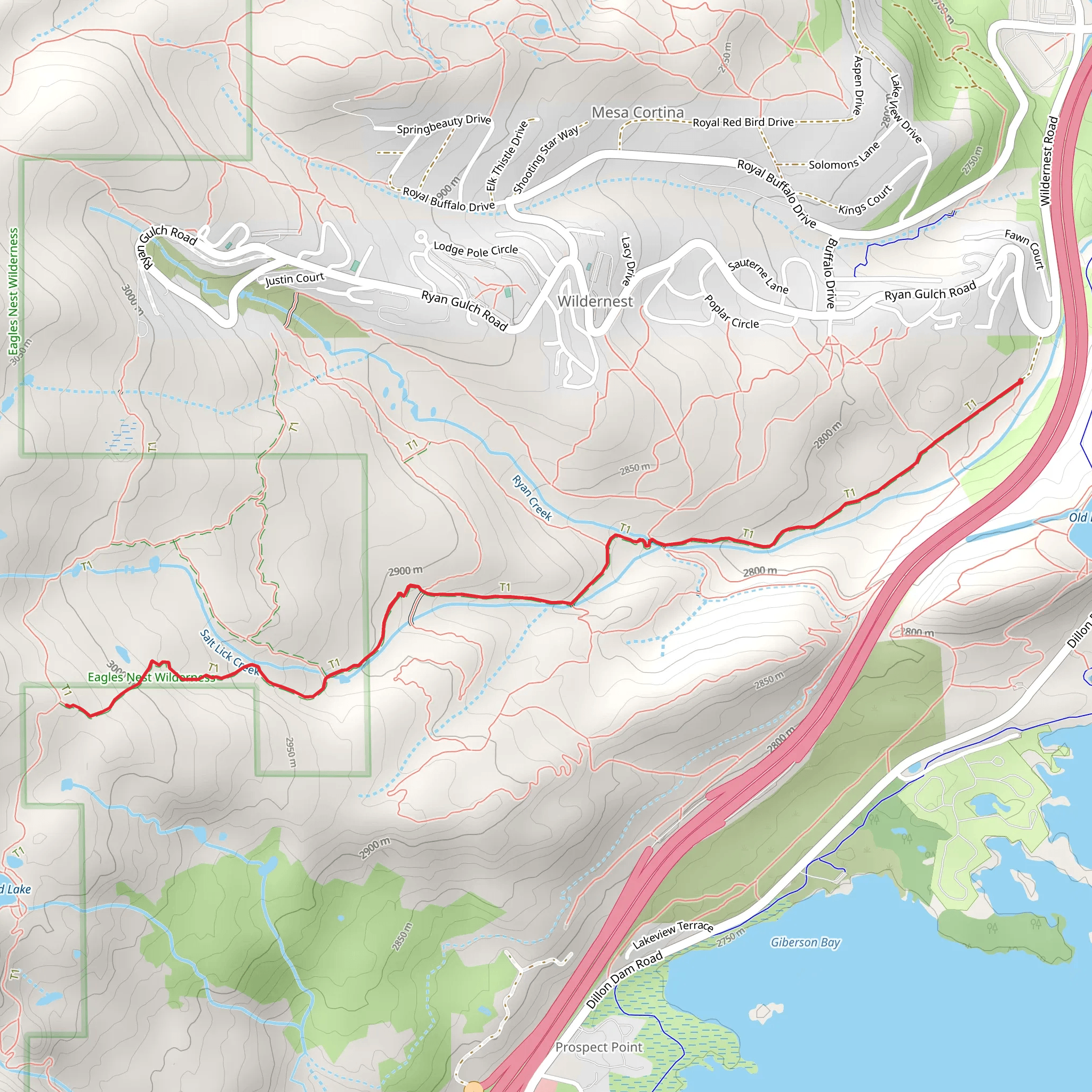 Lower and Upper Salt Lick Trail mobile static map