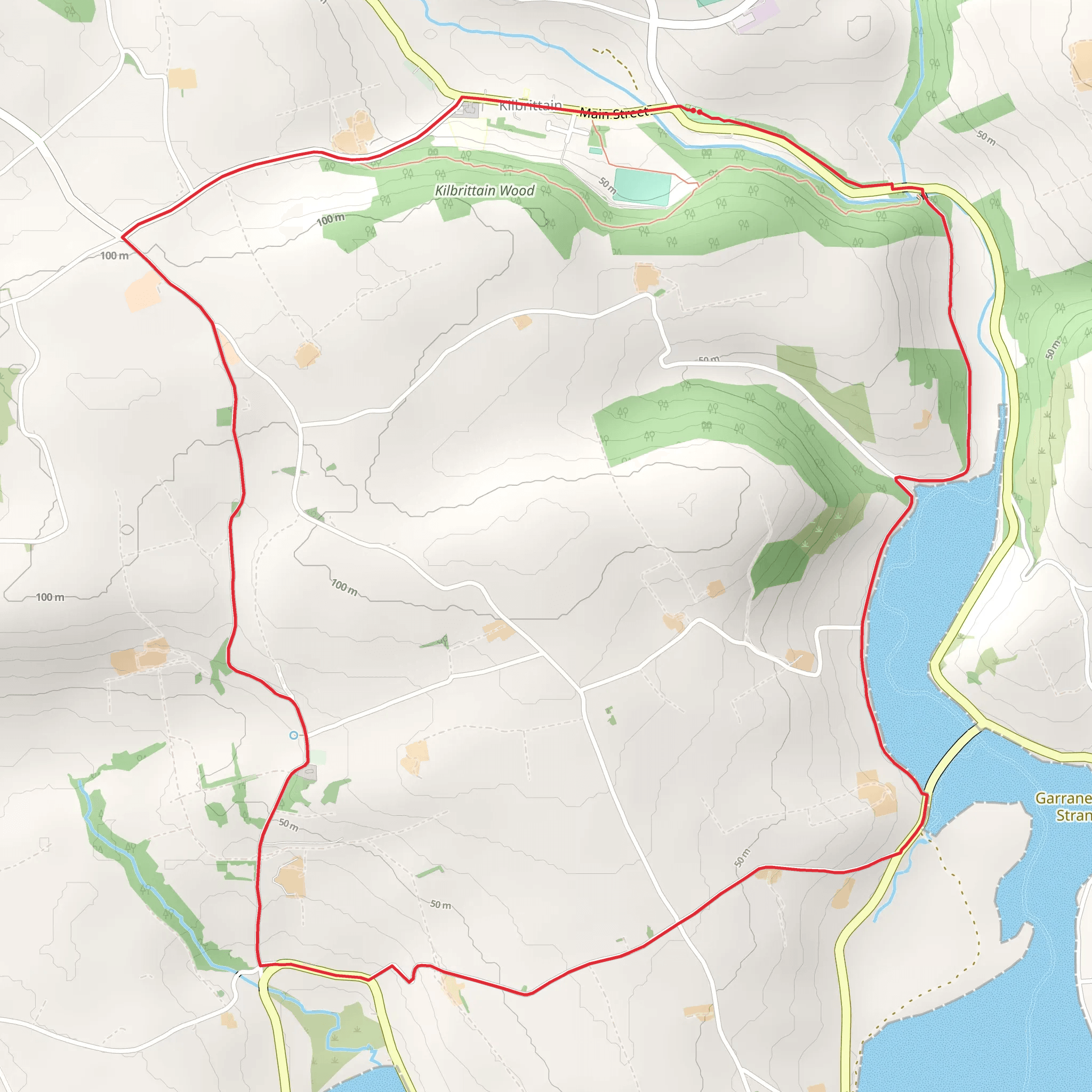 Kilbrittain Trails - Rathclaren Walk mobile static map