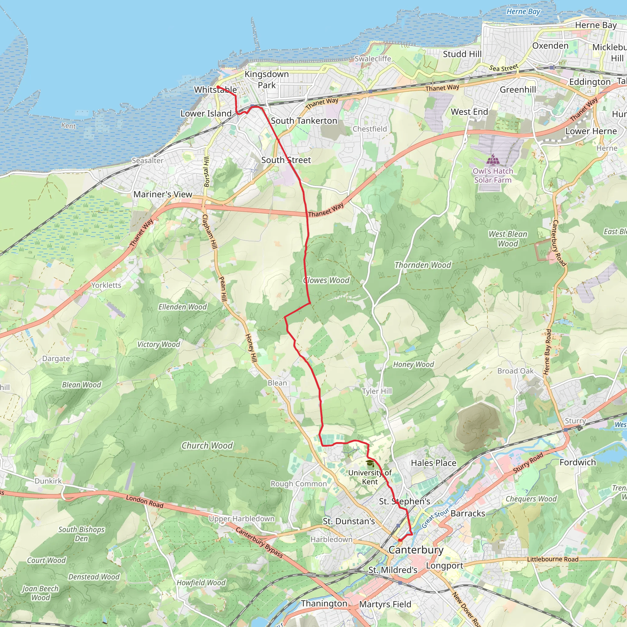 Eliot Hill and Crab and Winkle Way mobile static map