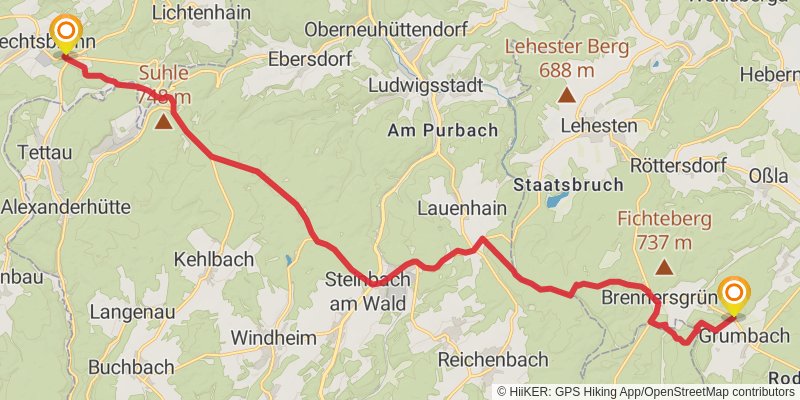Rennsteig stage 8 Map