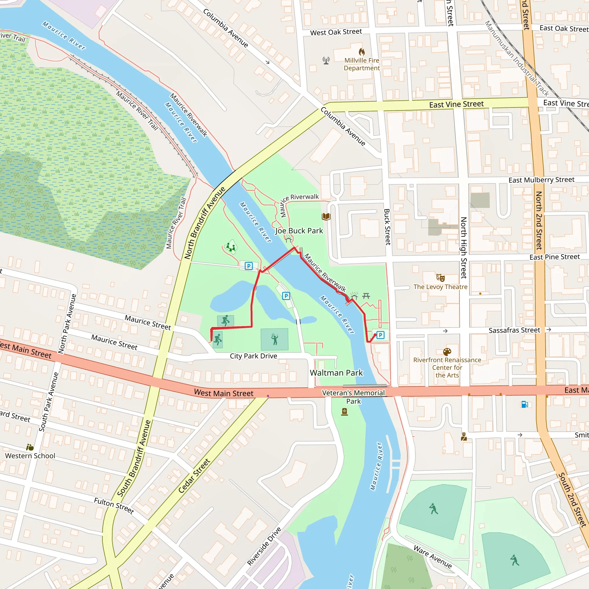 Joe Buck Park Walk mobile static map