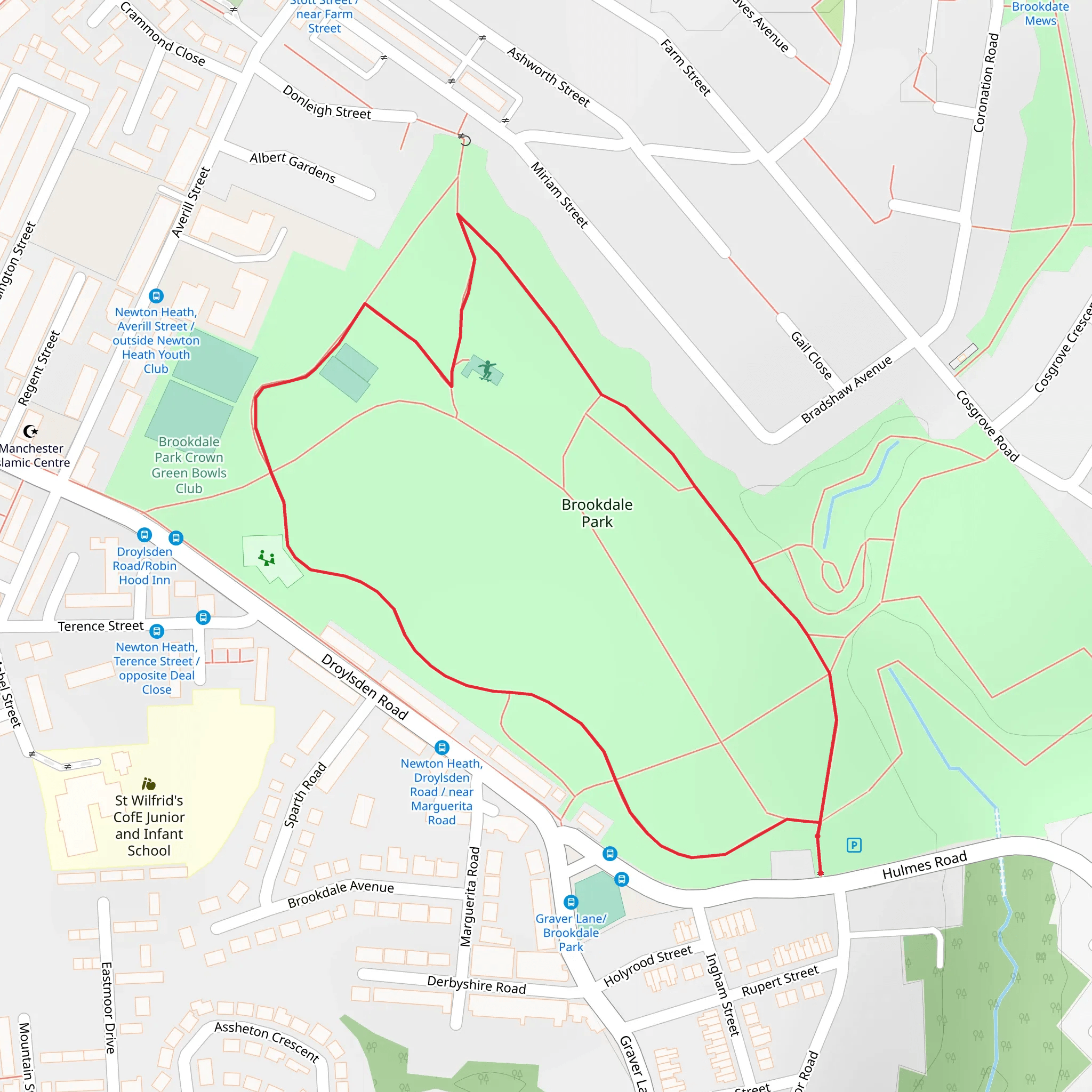 Brookdale Park Loop mobile static map