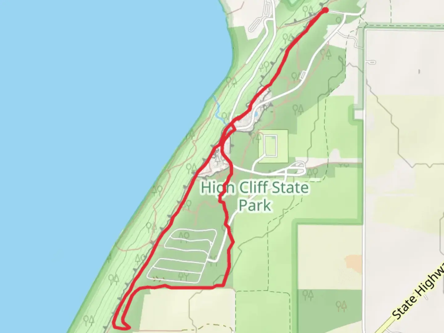 An image depicting the trail Indian Mound Trail Loop and its surrounding area.