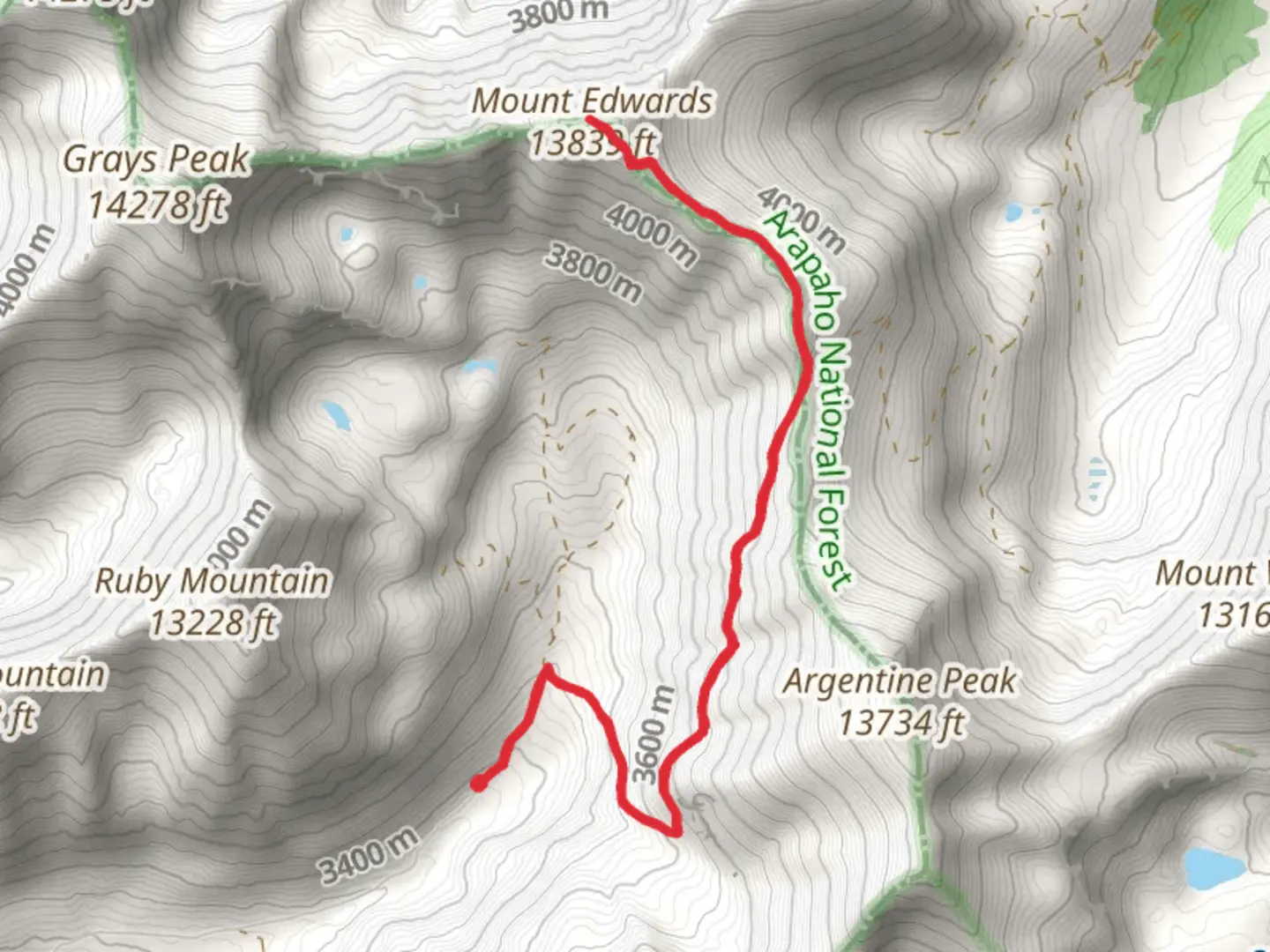 An image depicting the trail Mount Edwards via CDT and its surrounding area.