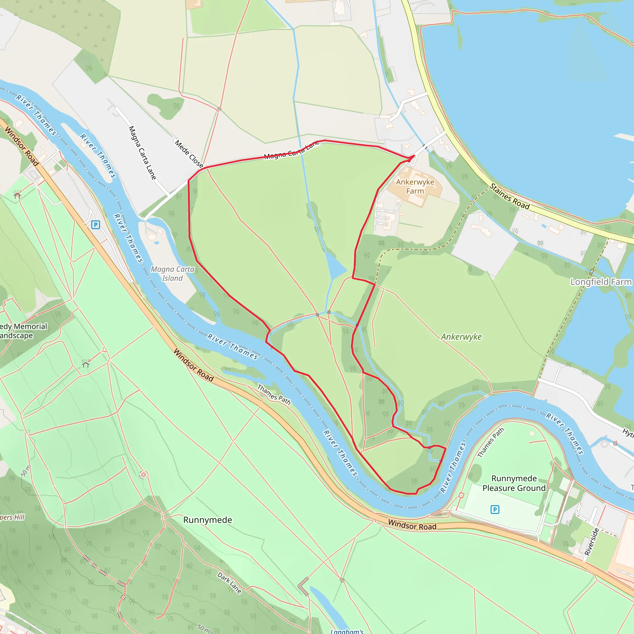 Ankerwycke Yew Loop mobile static map