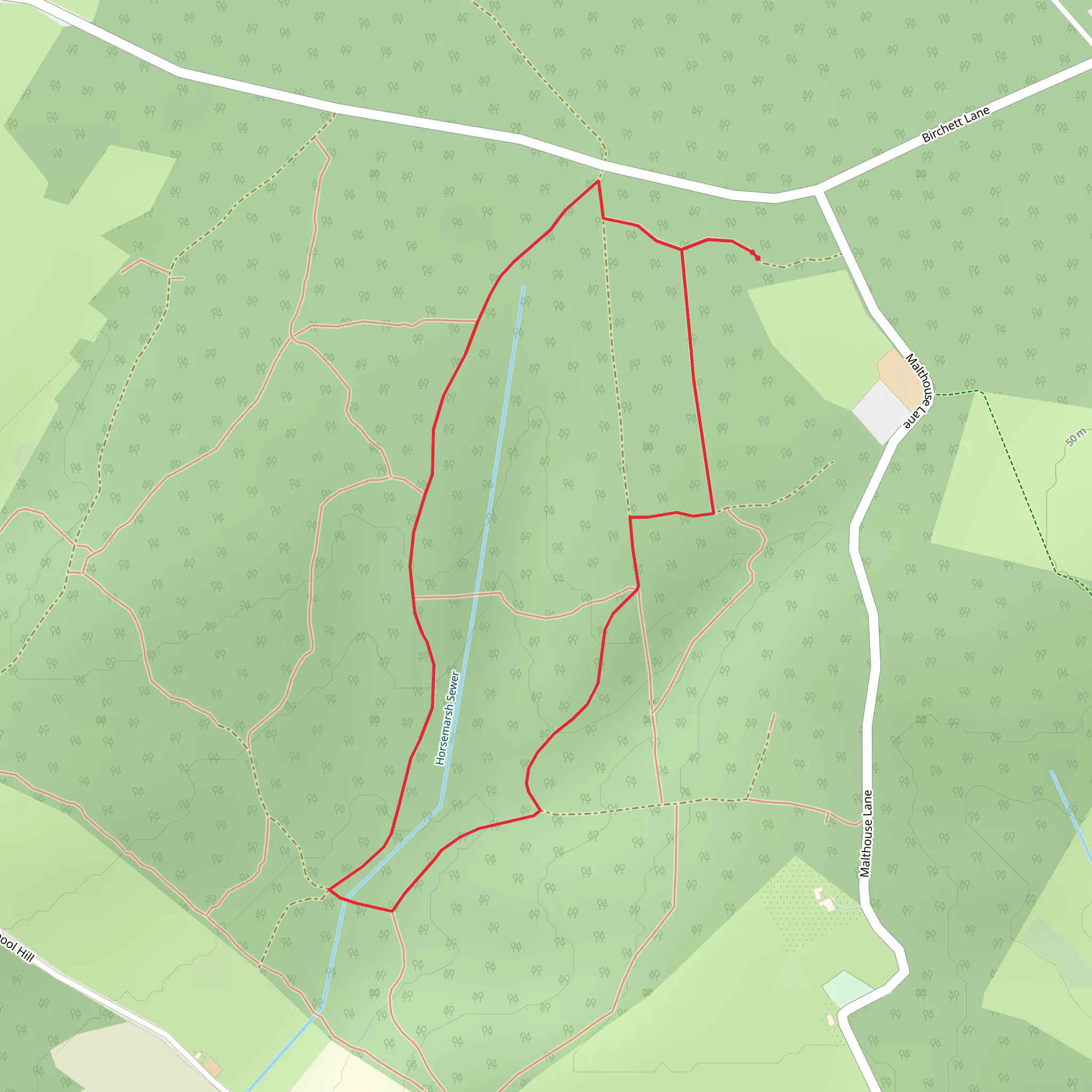 Faggs Wood Loop mobile static map