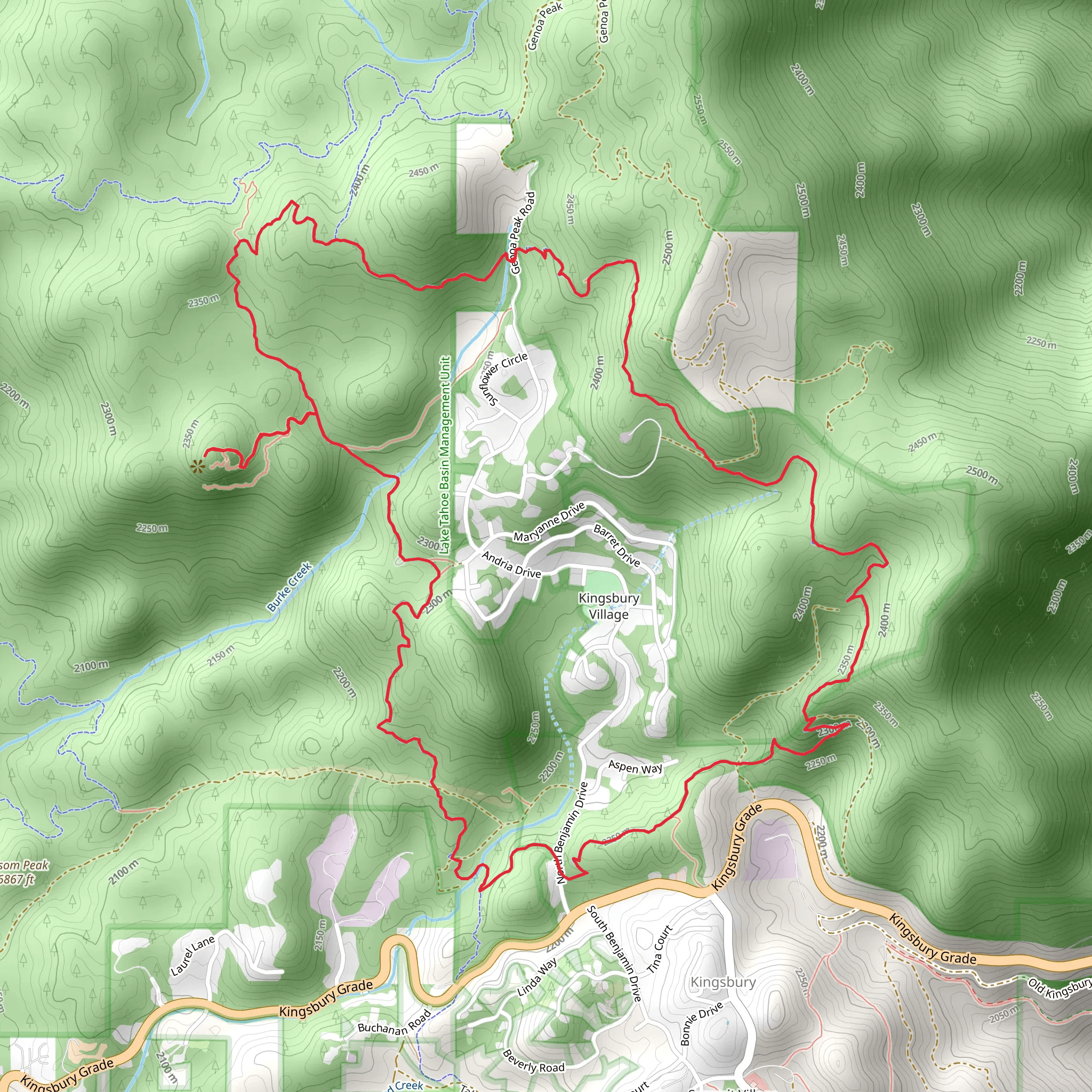 Tahoe Rim Trail Daggett North and Castle Rock Loop mobile static map