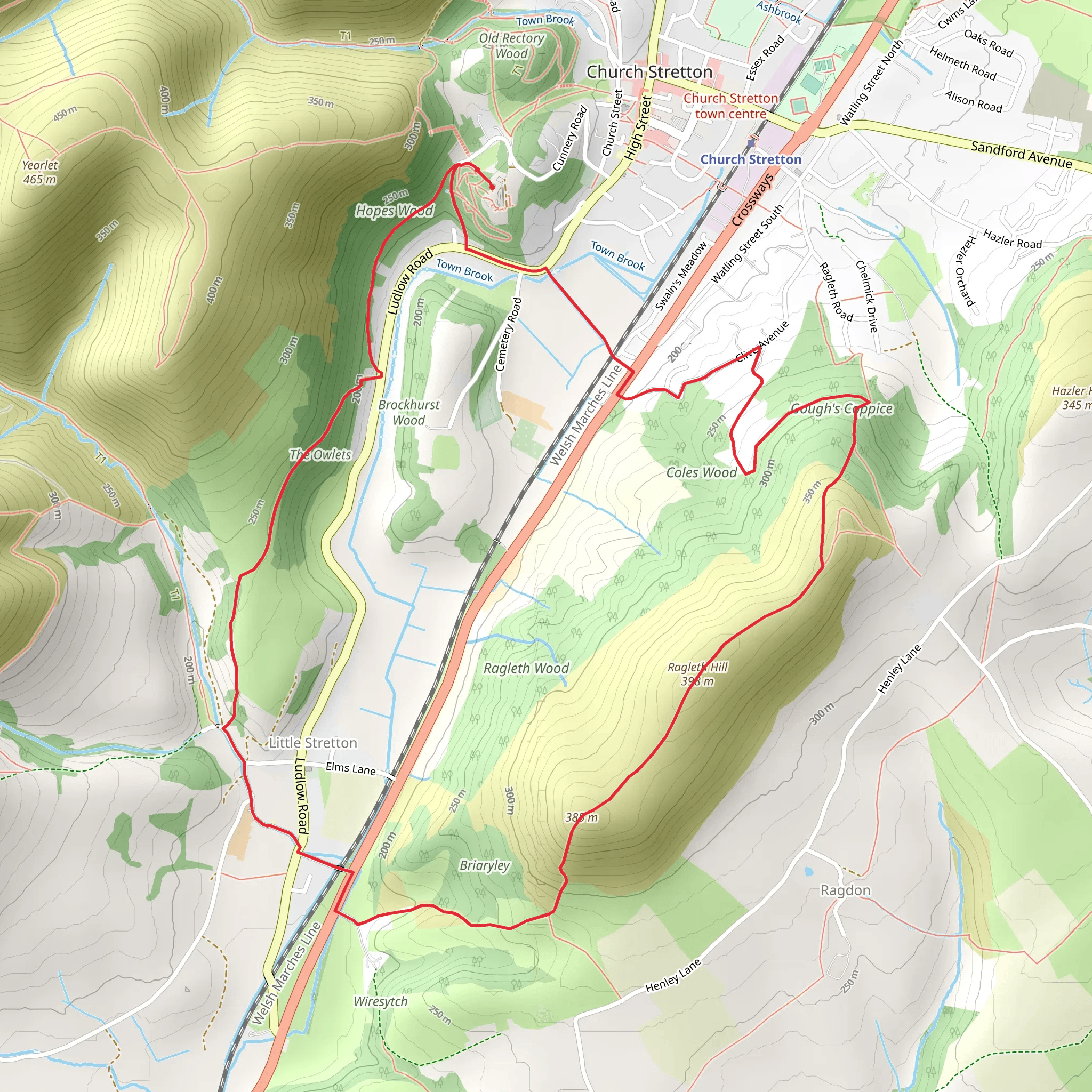 Ragleth Hill Loop mobile static map