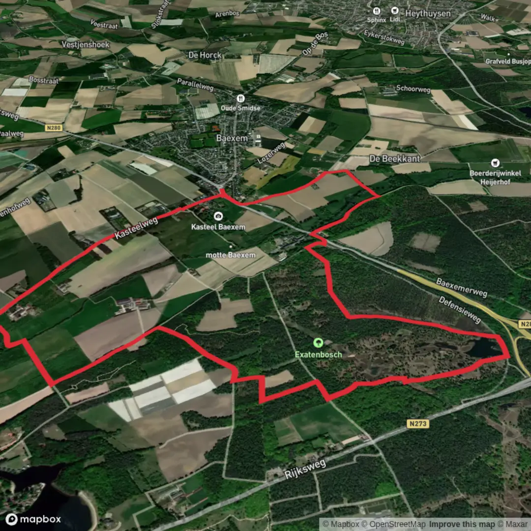 An image depicting the trail Exaten Route and its surrounding area.