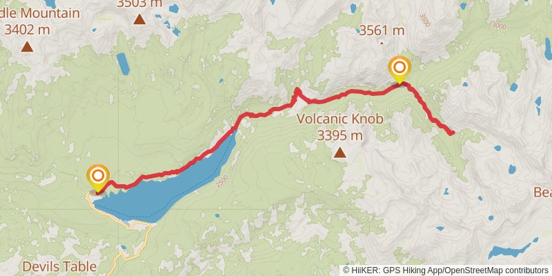 Second Recess Via Mono Creek Via John Muir Trail stage 3 Map