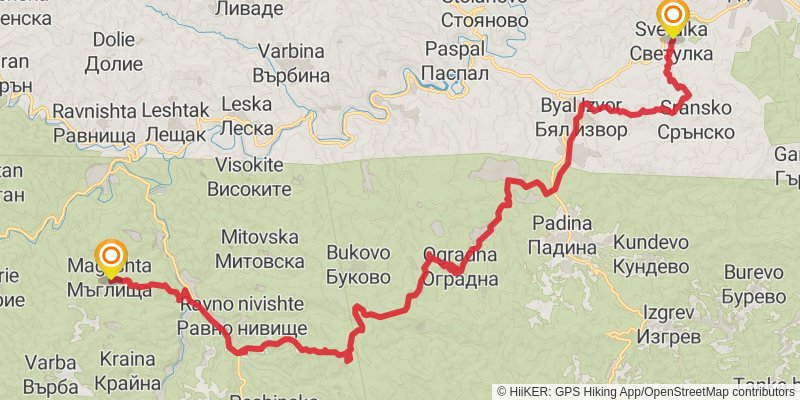 Sultans Trail stage 101 Map