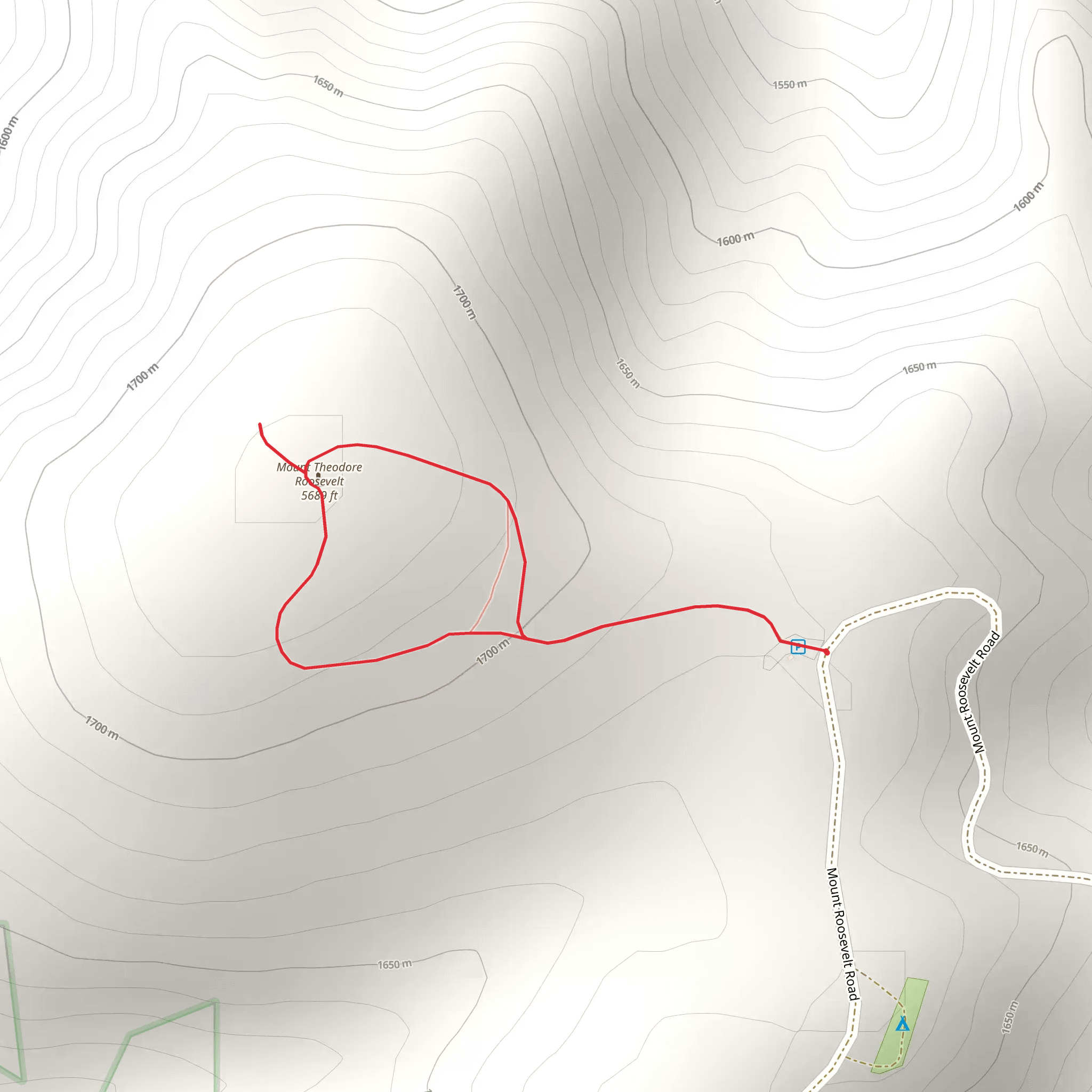 Mount Theodore Roosevelt Loop mobile static map