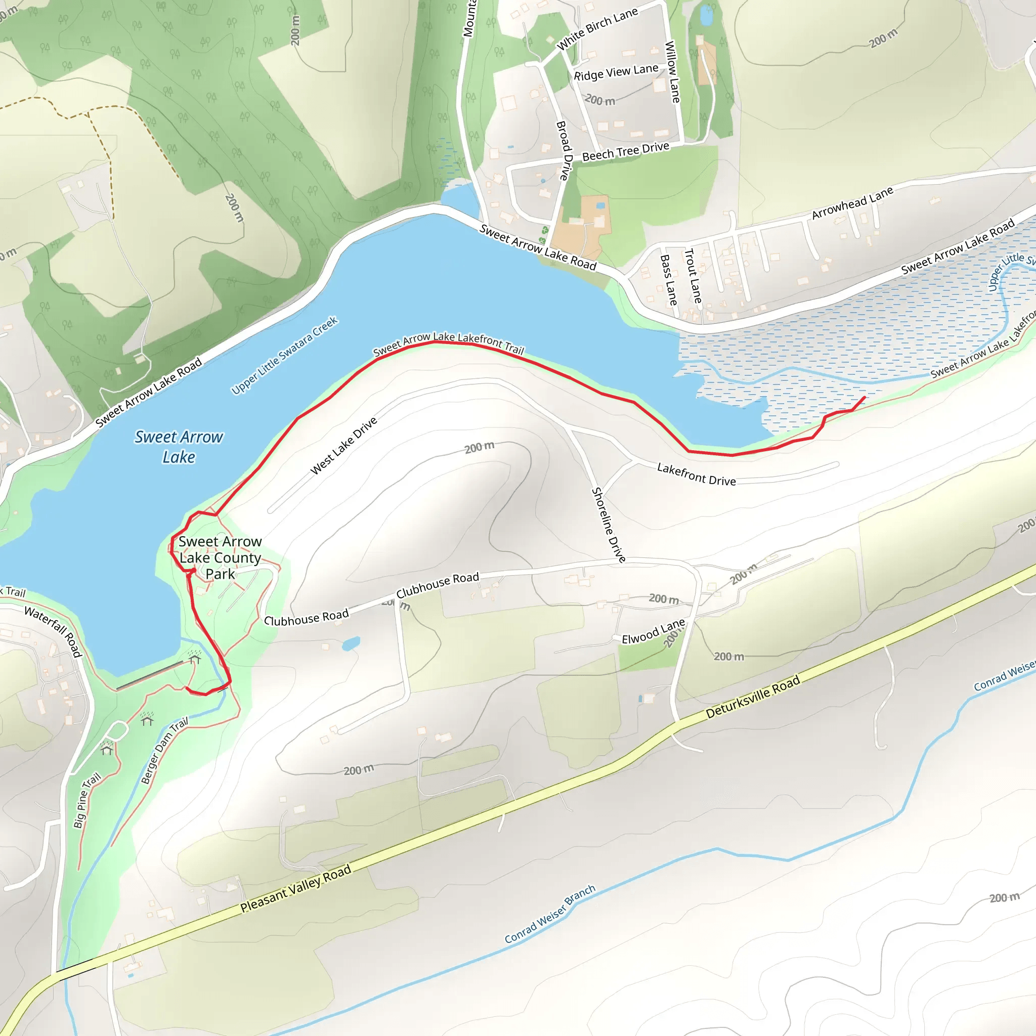 Sweet Arrow Lake mobile static map