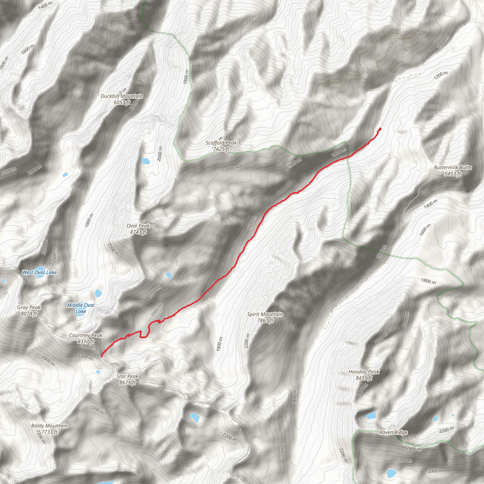 West Fork Buttermilk Trail mobile static map